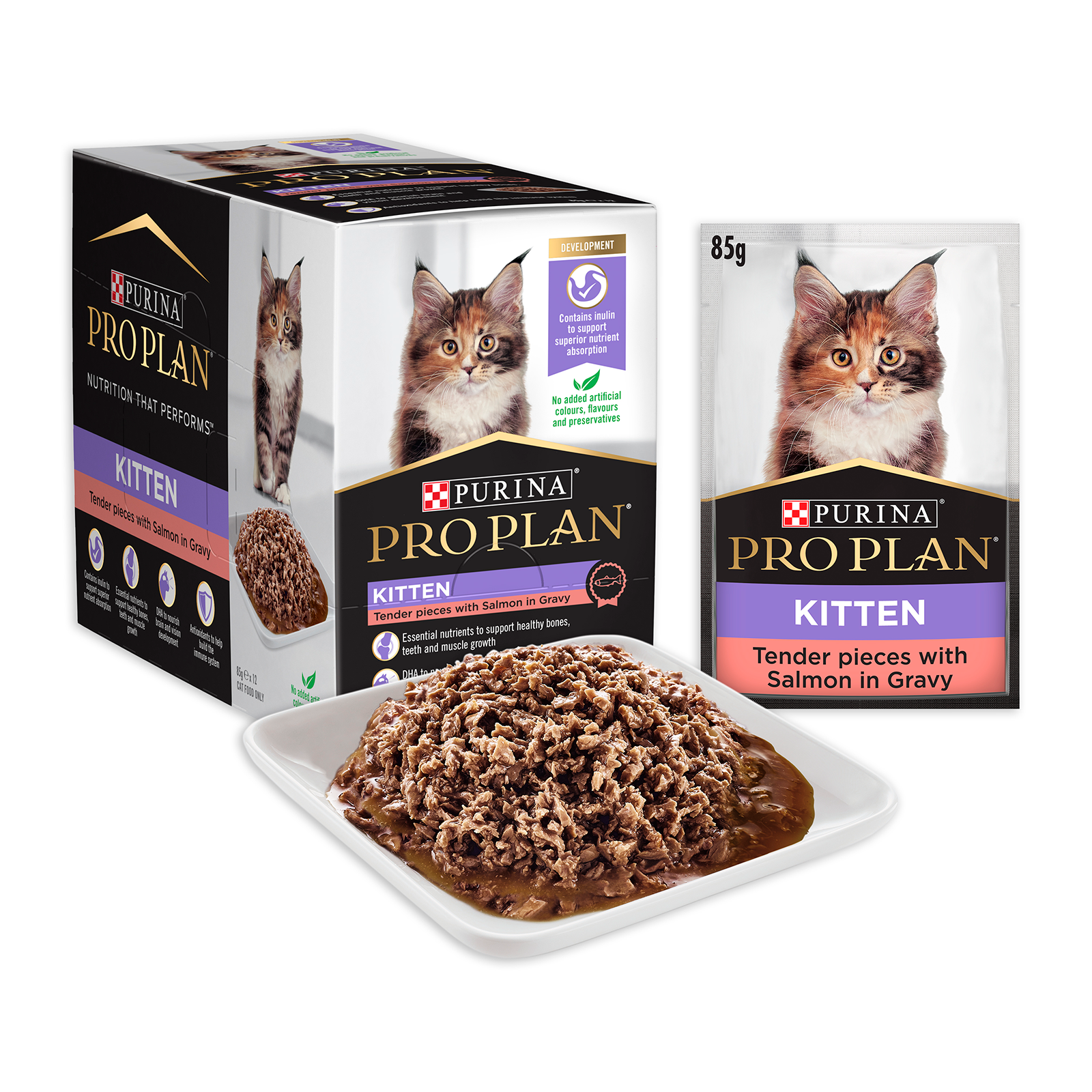 Pro Plan Cat Food Pouch Kitten Salmon & Gravy