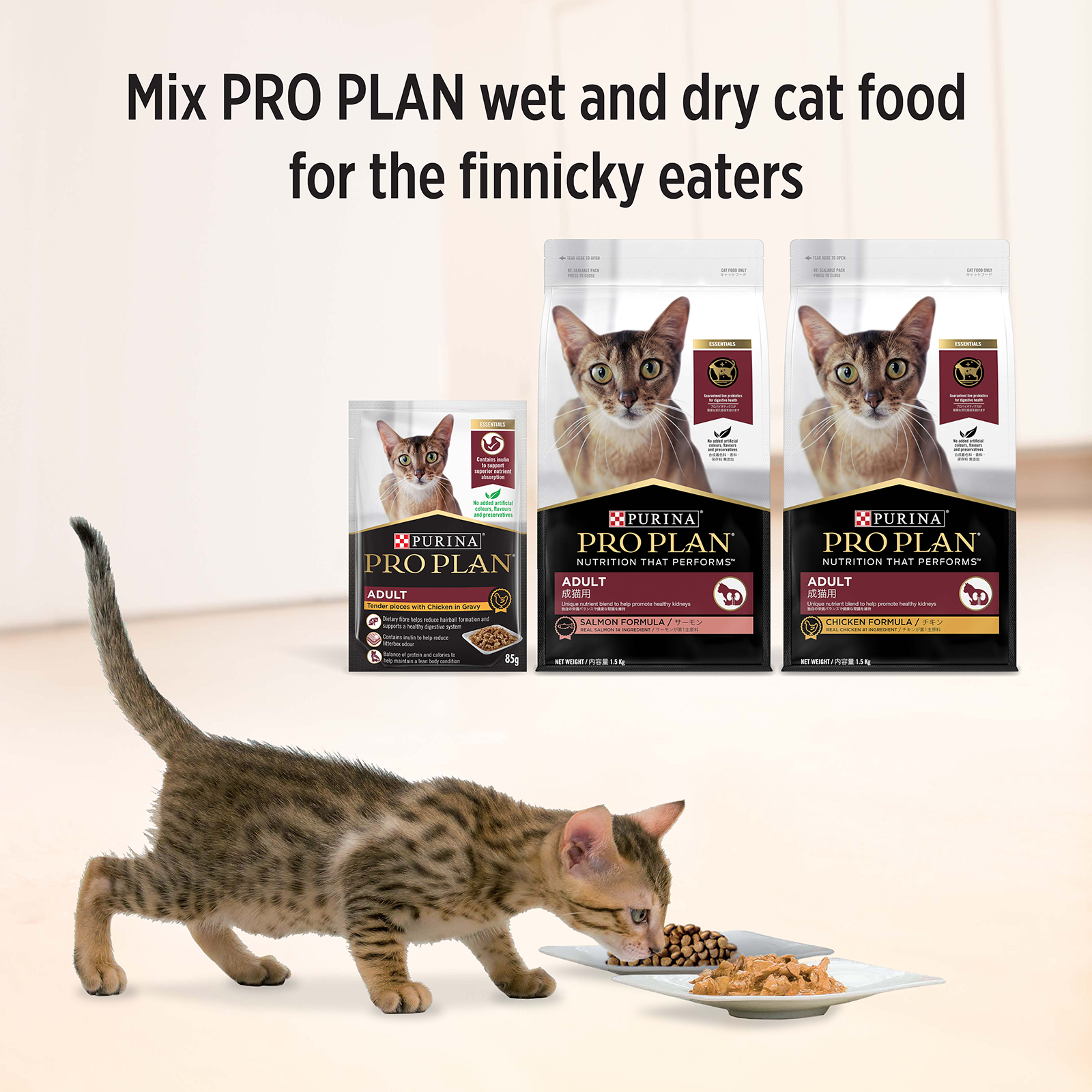 Pro Plan Cat Food Pouch Adult Chicken & Gravy