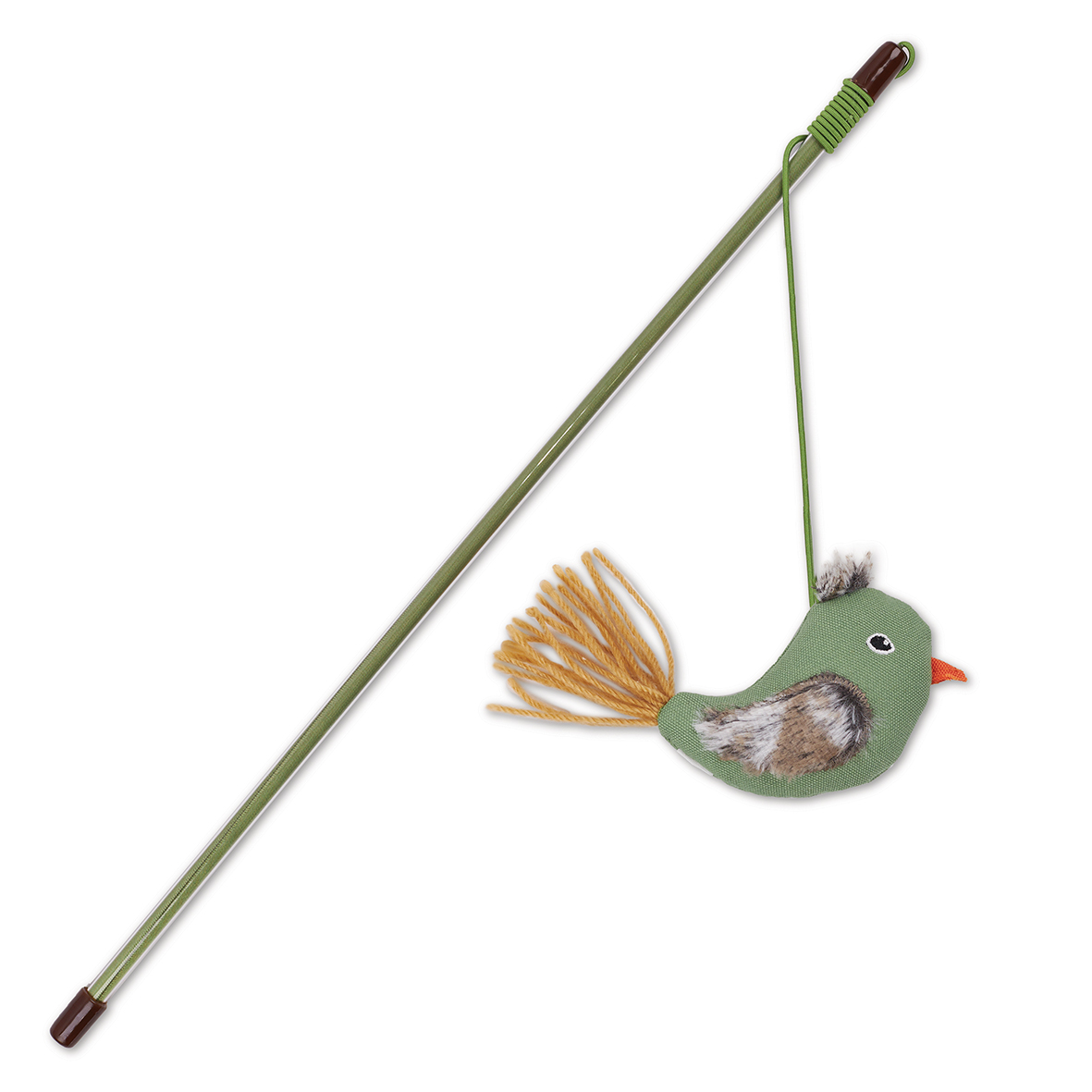 Kazoo Cat Toy Fantail Bird Wand with Catnip