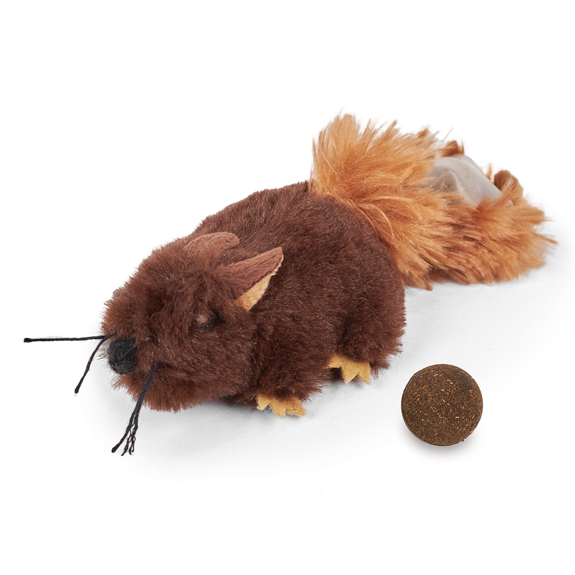 Kazoo Cat Toy Squishy Squirrel with Catnip