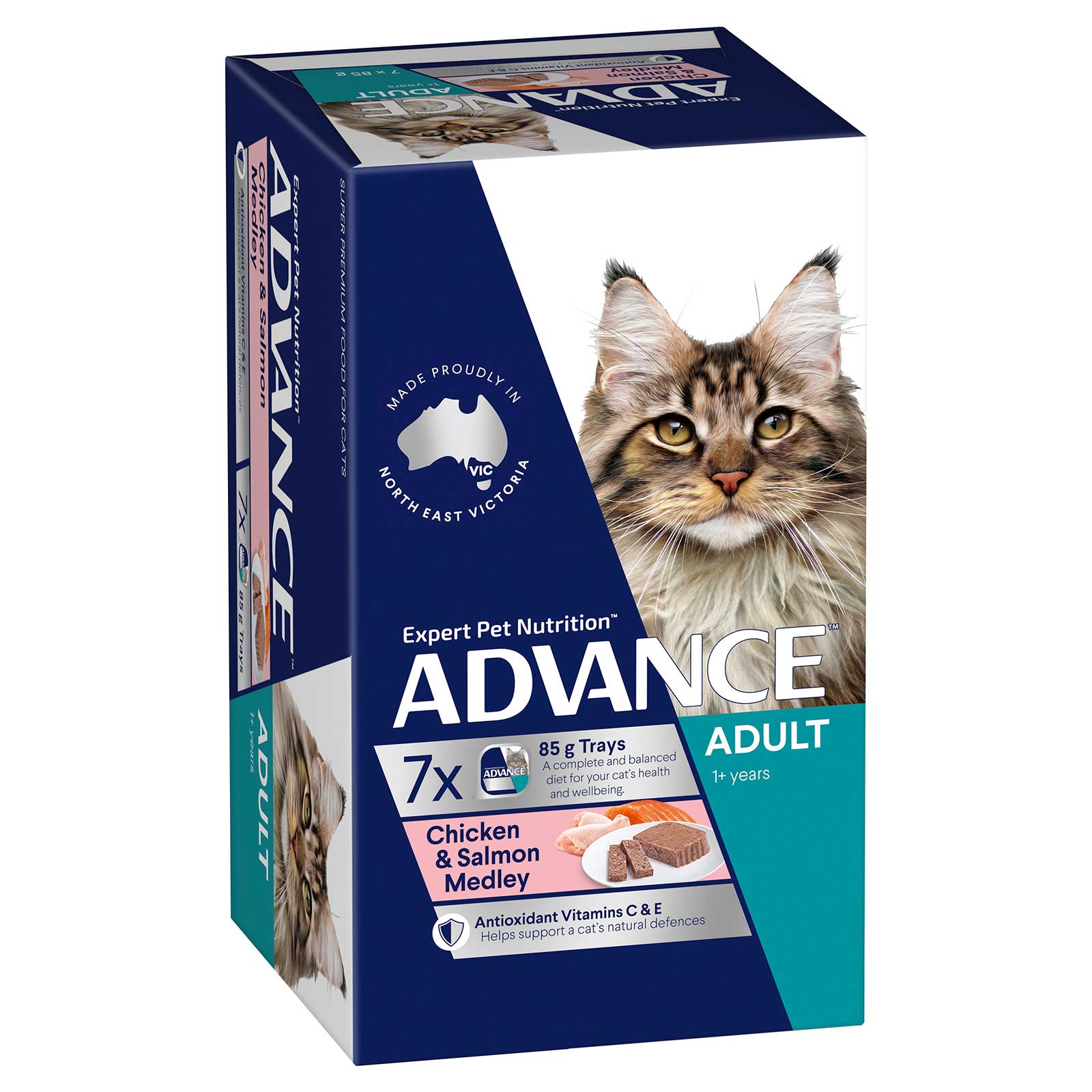 Advance Cat Food Tray Adult Chicken & Salmon