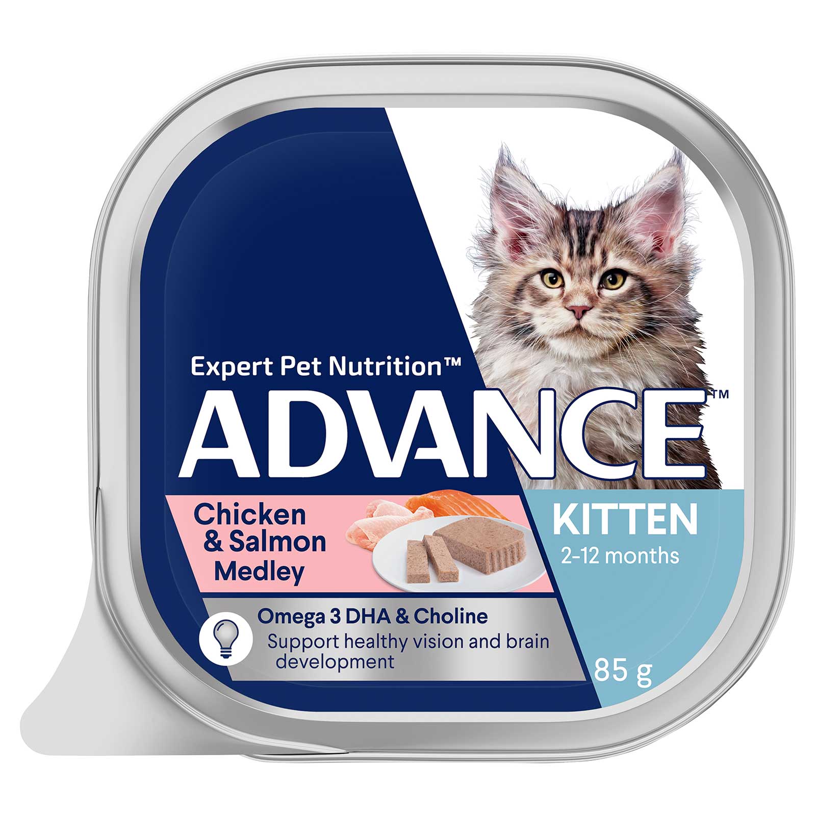 Advance Cat Food Tray Kitten Chicken & Salmon