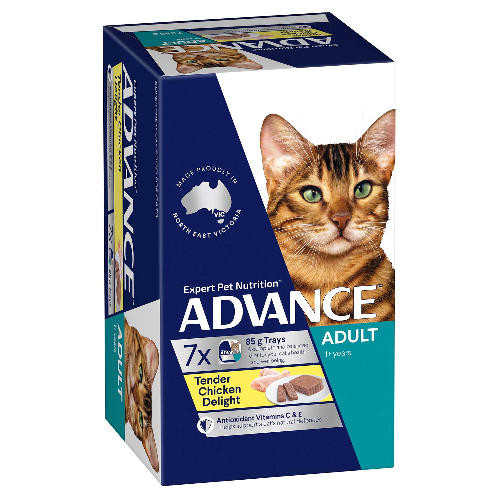 Advance Cat Food Tray Adult Tender Chicken Delight