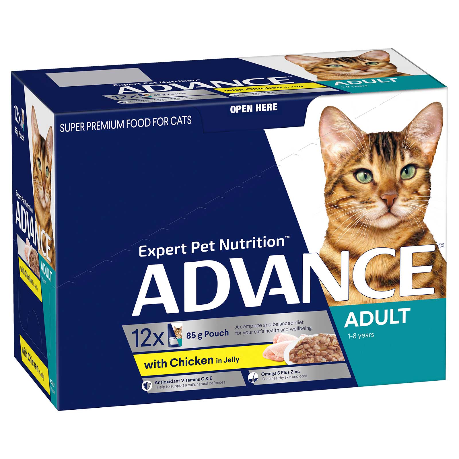 Advance Cat Food Pouch Adult with Chicken in Jelly