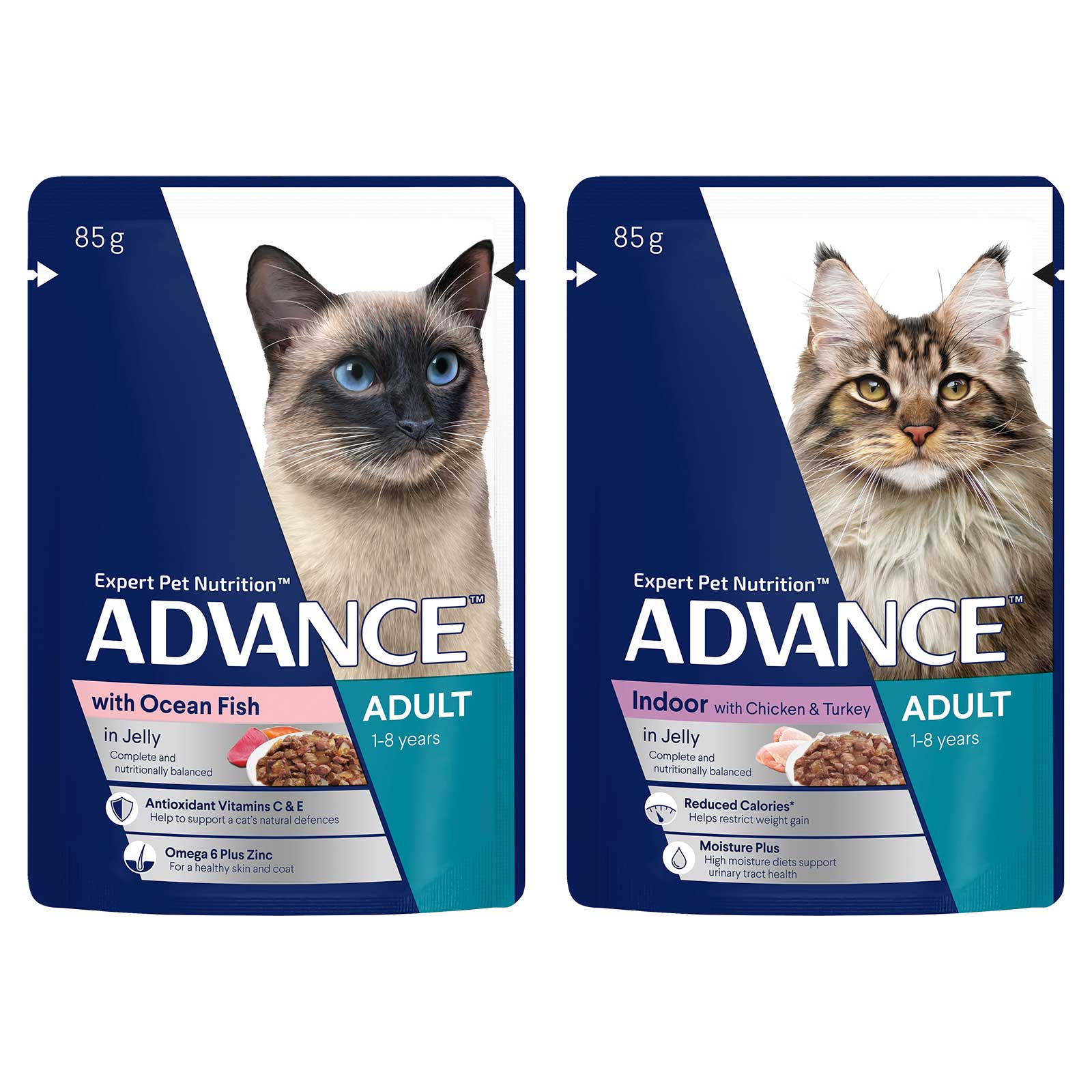 Advance Cat Food Pouch Adult Multipack with Ocean Fish & Indoor