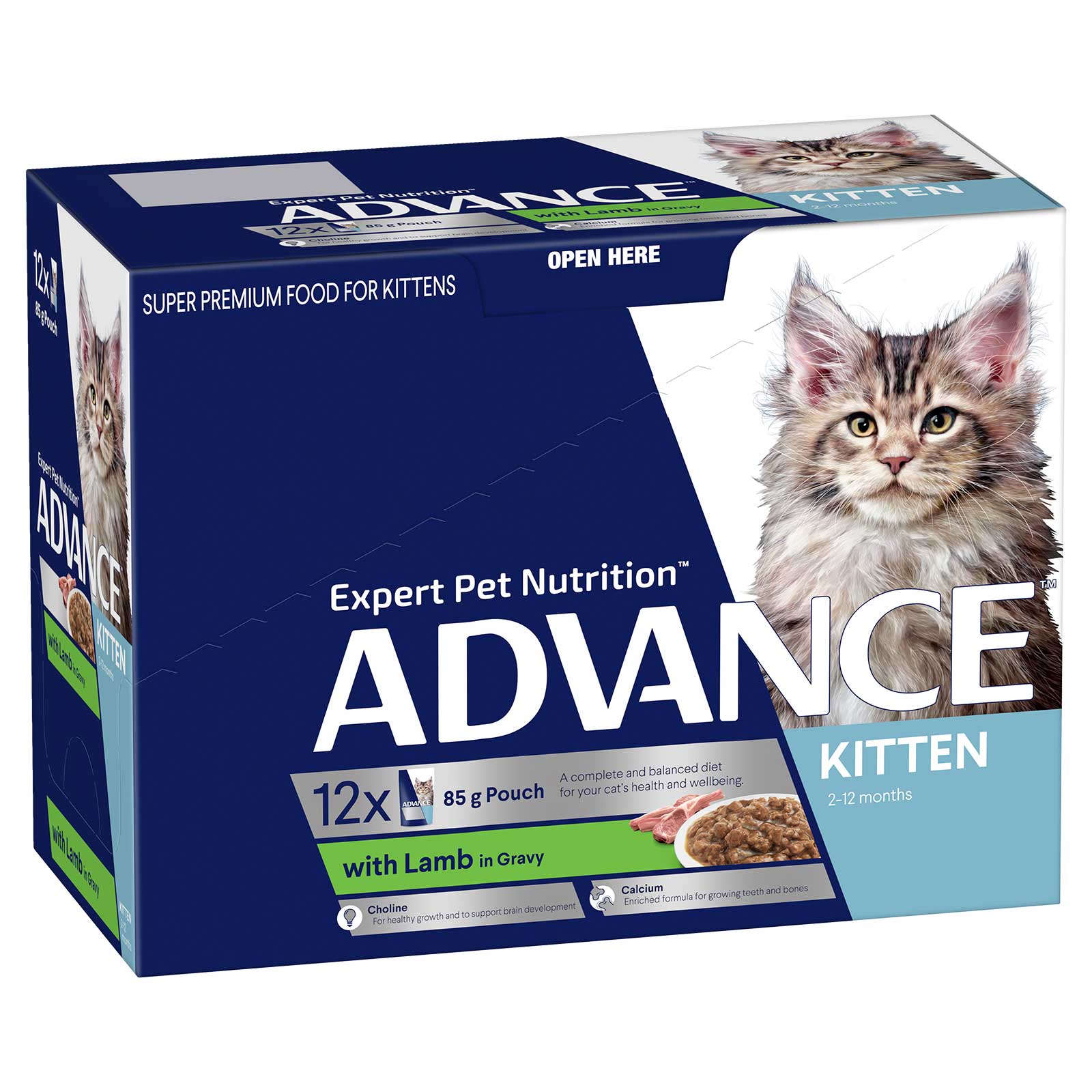 Advance Cat Food Pouch Kitten with Lamb in Gravy