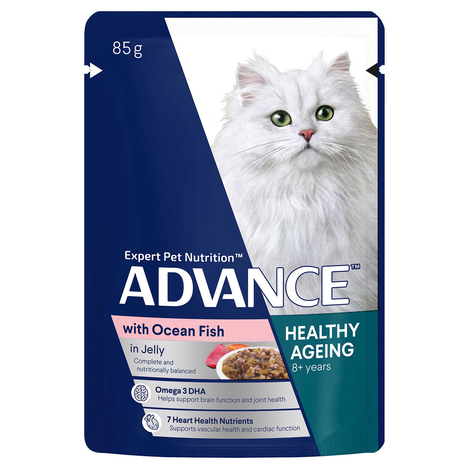 Advance Cat Food Pouch Healthy Ageing with Ocean Fish in Jelly