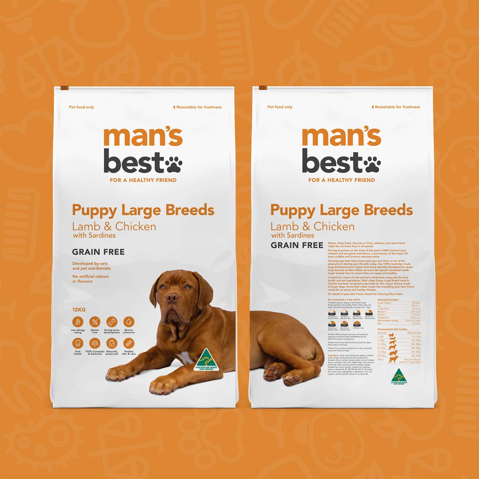 Man's Best Dog Food Puppy Large Breed Lamb & Chicken with Sardines