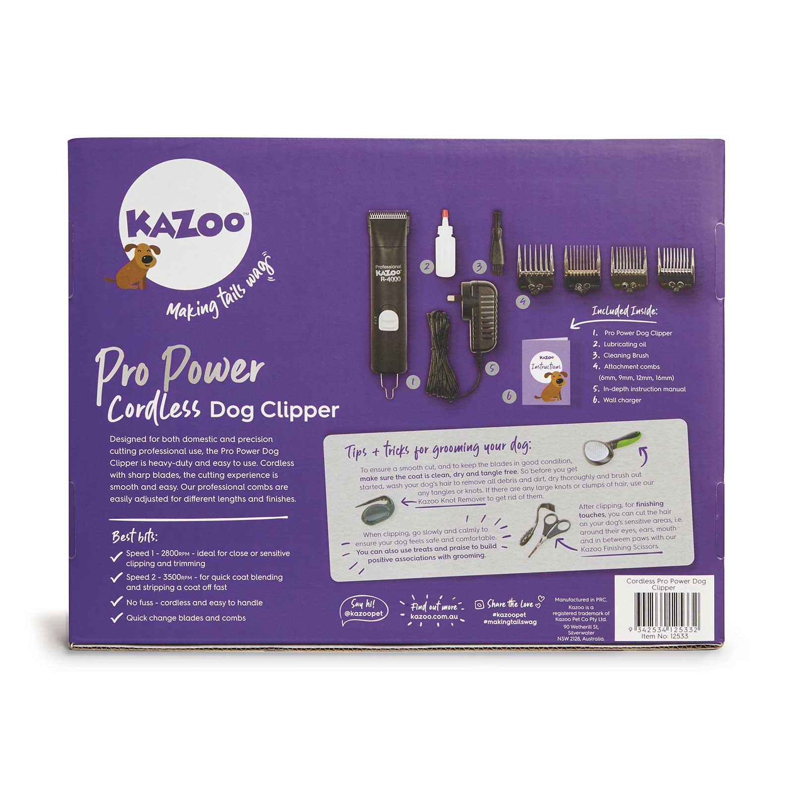 Kazoo Dog Clipper Pro Power Cordless