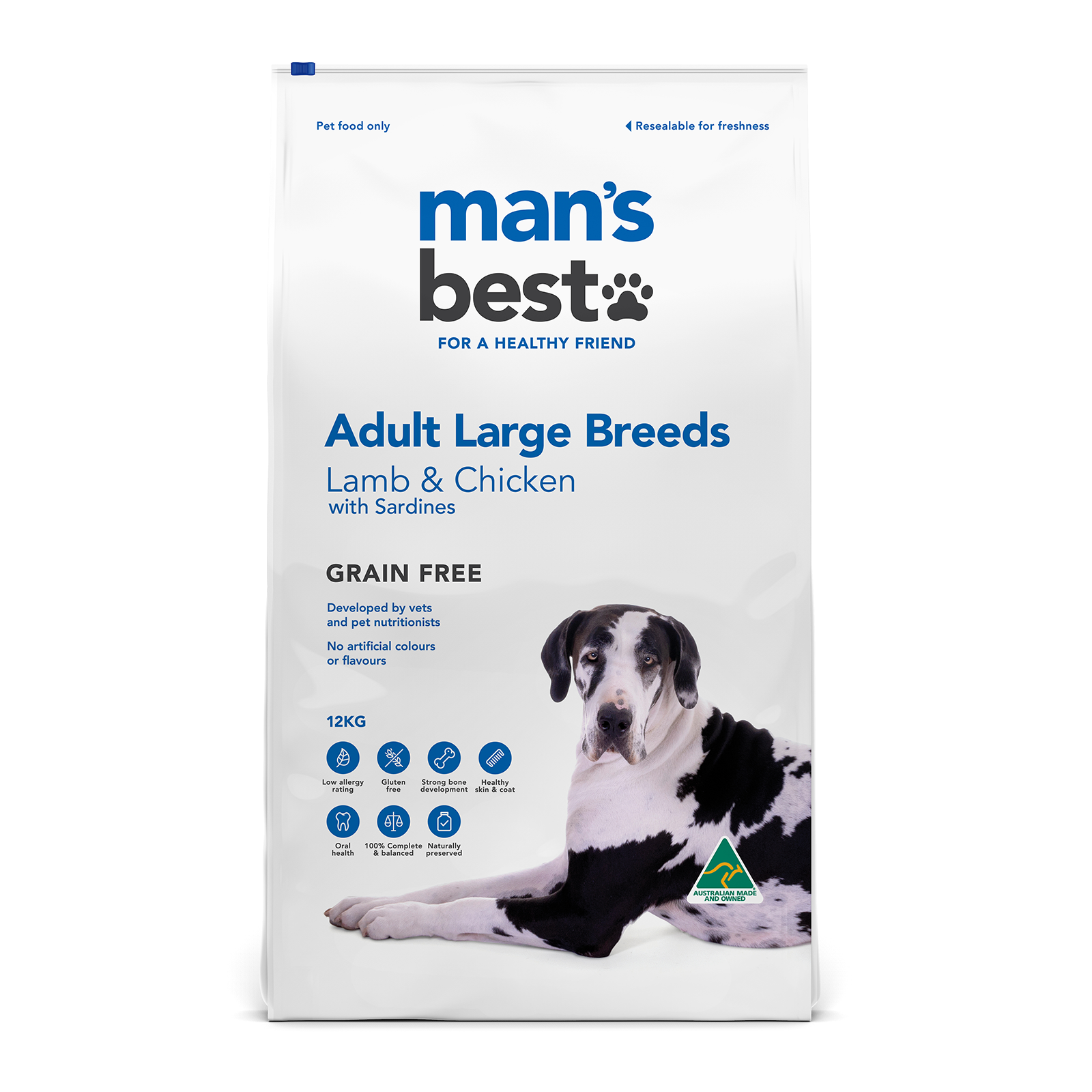 Man's Best Dog Food Adult Large Breed Lamb & Chicken with Sardines
