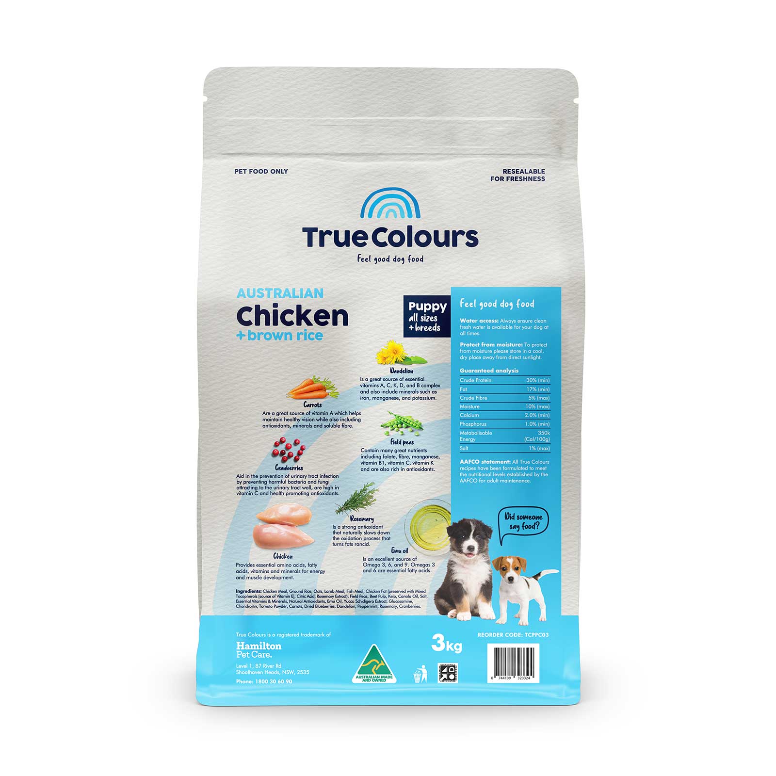 True Colours Dog Food Puppy Chicken & Rice