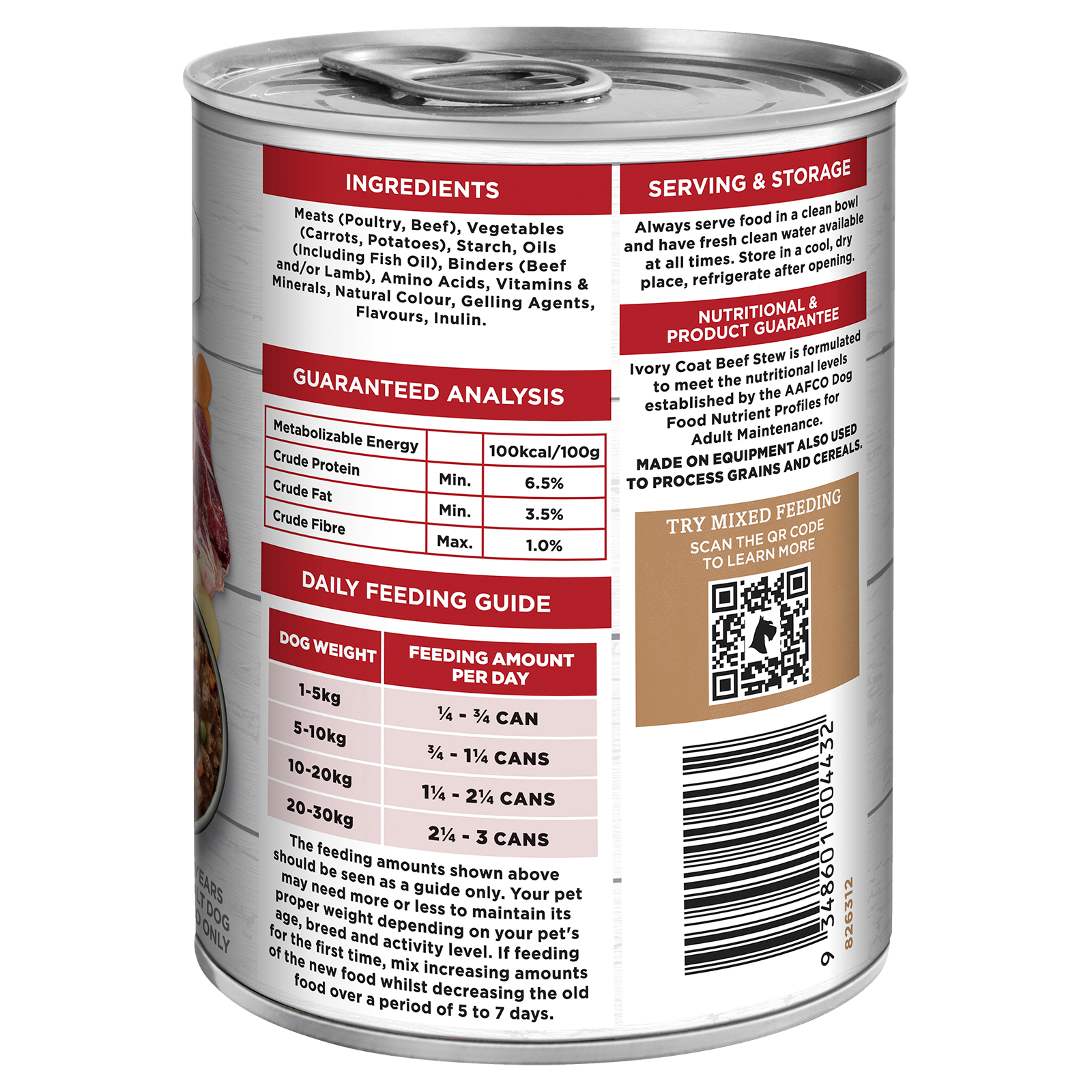 Ivory Coat Grain Free Dog Food Can Adult Beef Stew