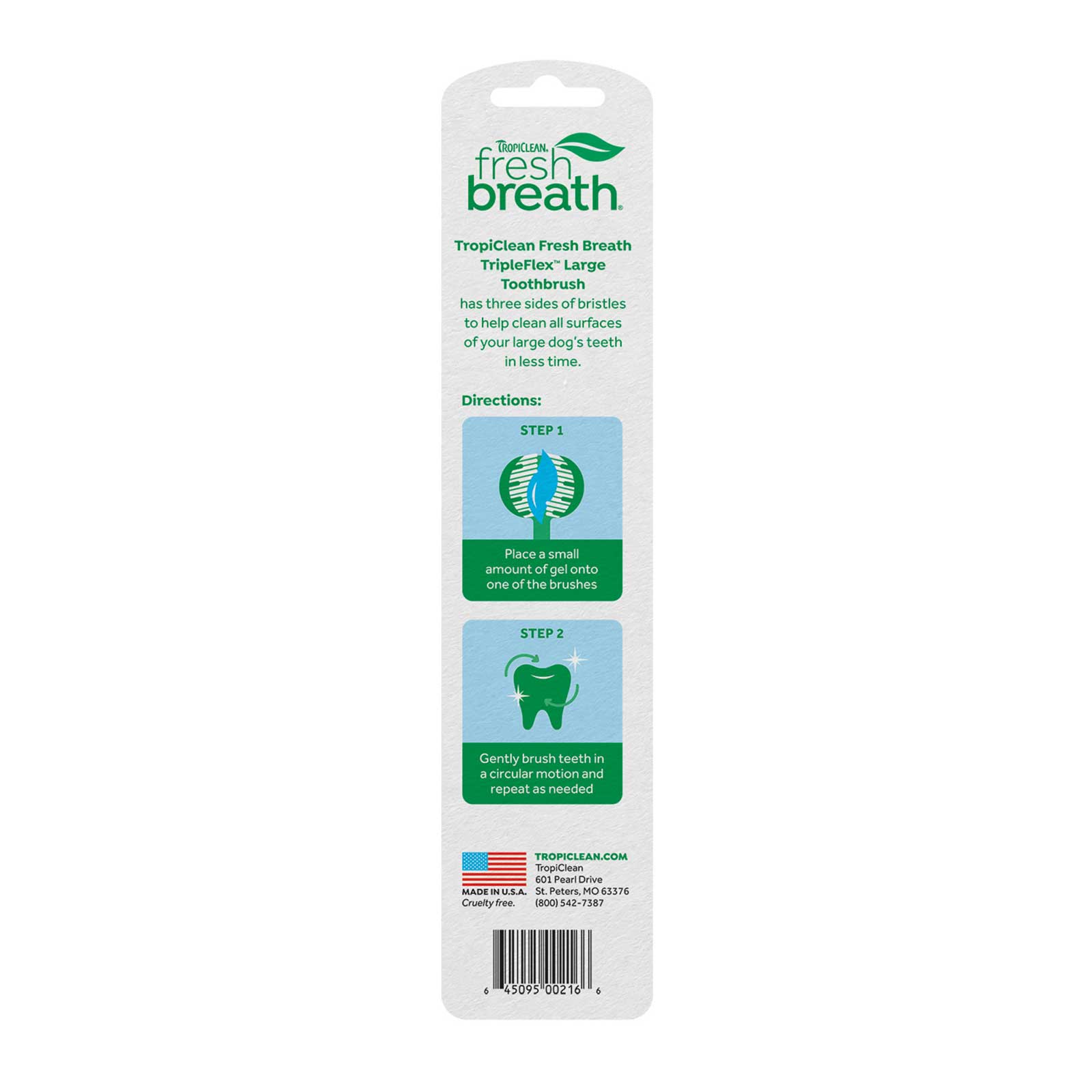 TropiClean Fresh Breath TripleFlex Toothbrush for Dogs