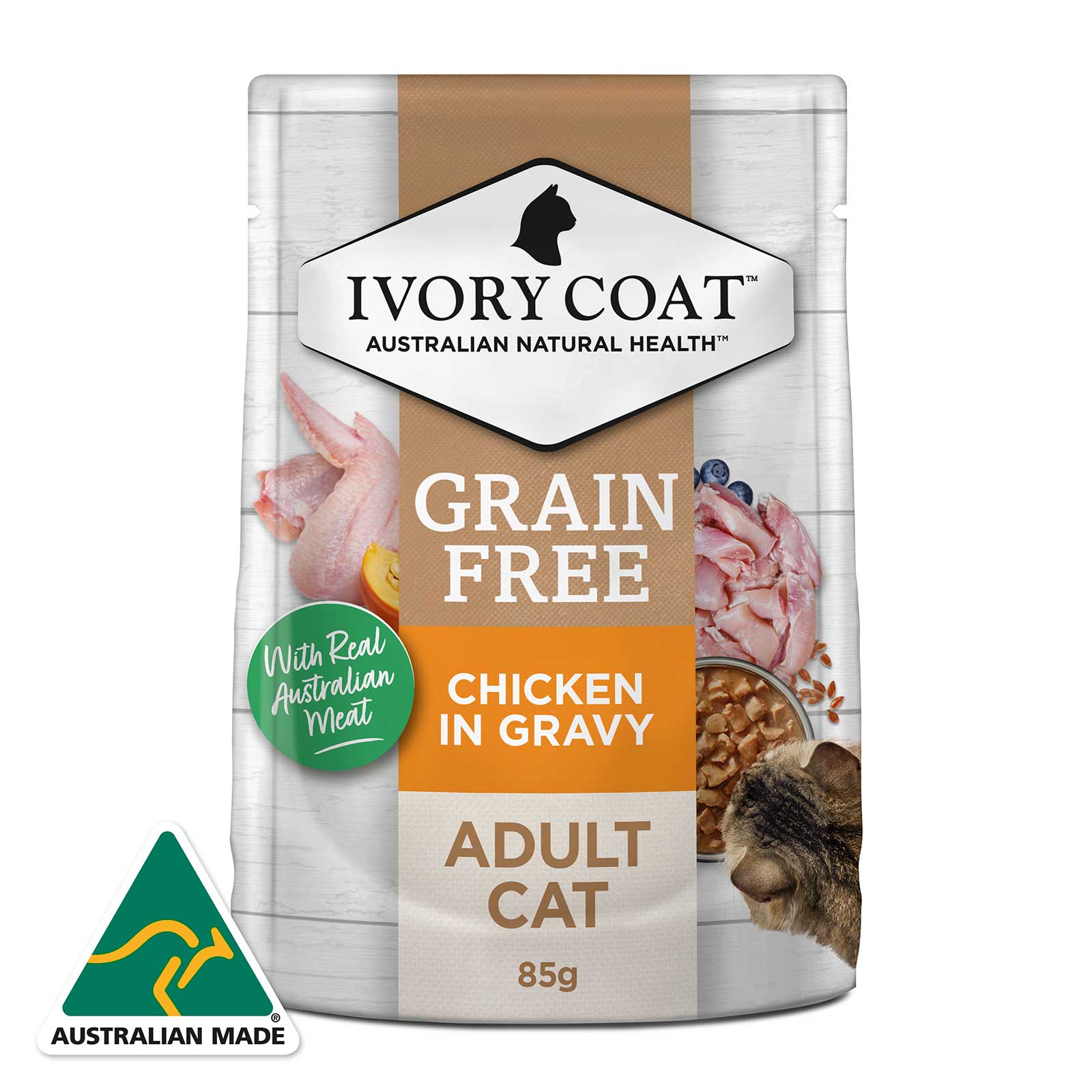 Ivory Coat Cat Food Pouch Adult Chicken in Gravy
