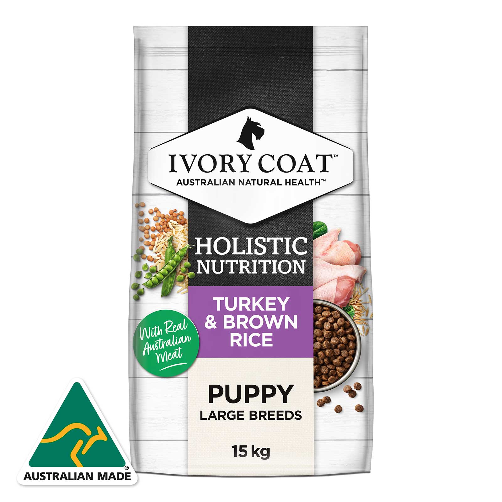 Ivory Coat Dog Food Puppy Large Breed Turkey & Brown Rice