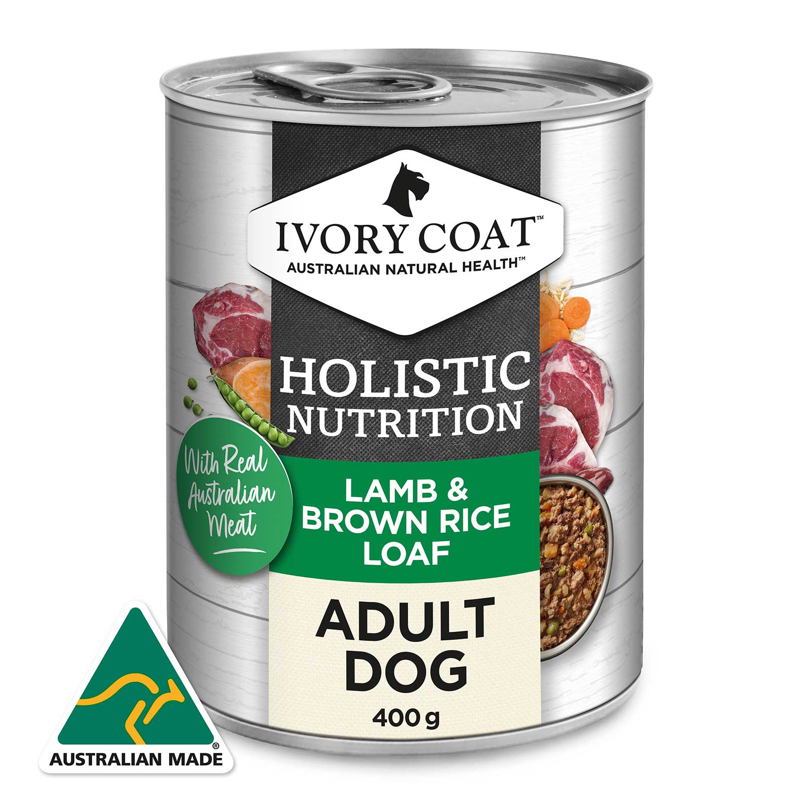 Ivory Coat Dog Food Can Adult Lamb & Brown Rice Loaf