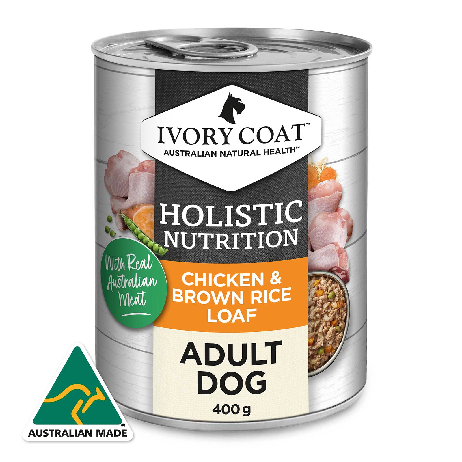 Ivory Coat Dog Food Can Adult Chicken & Brown Rice Loaf