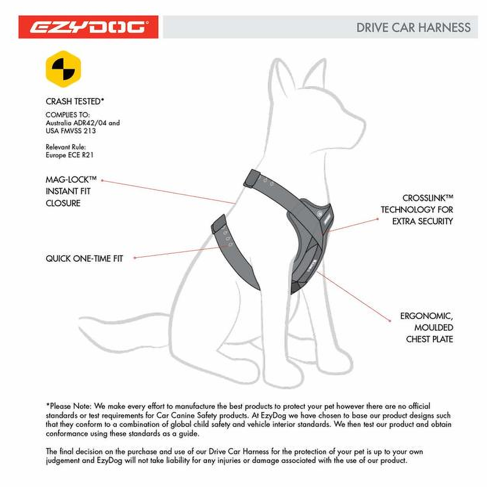 EzyDog Drive Dog Harness Black