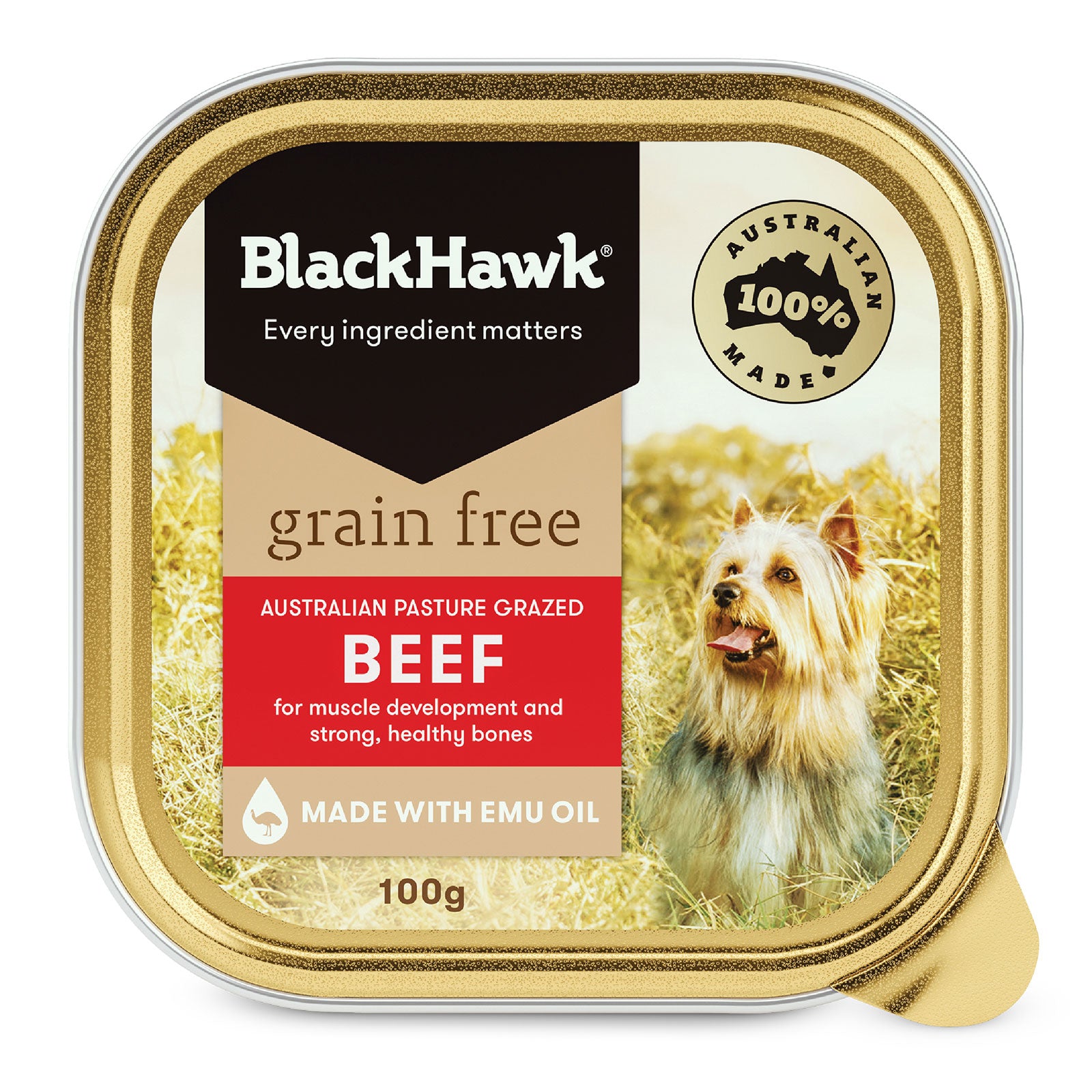 Black Hawk Grain Free Dog Food Tray Beef