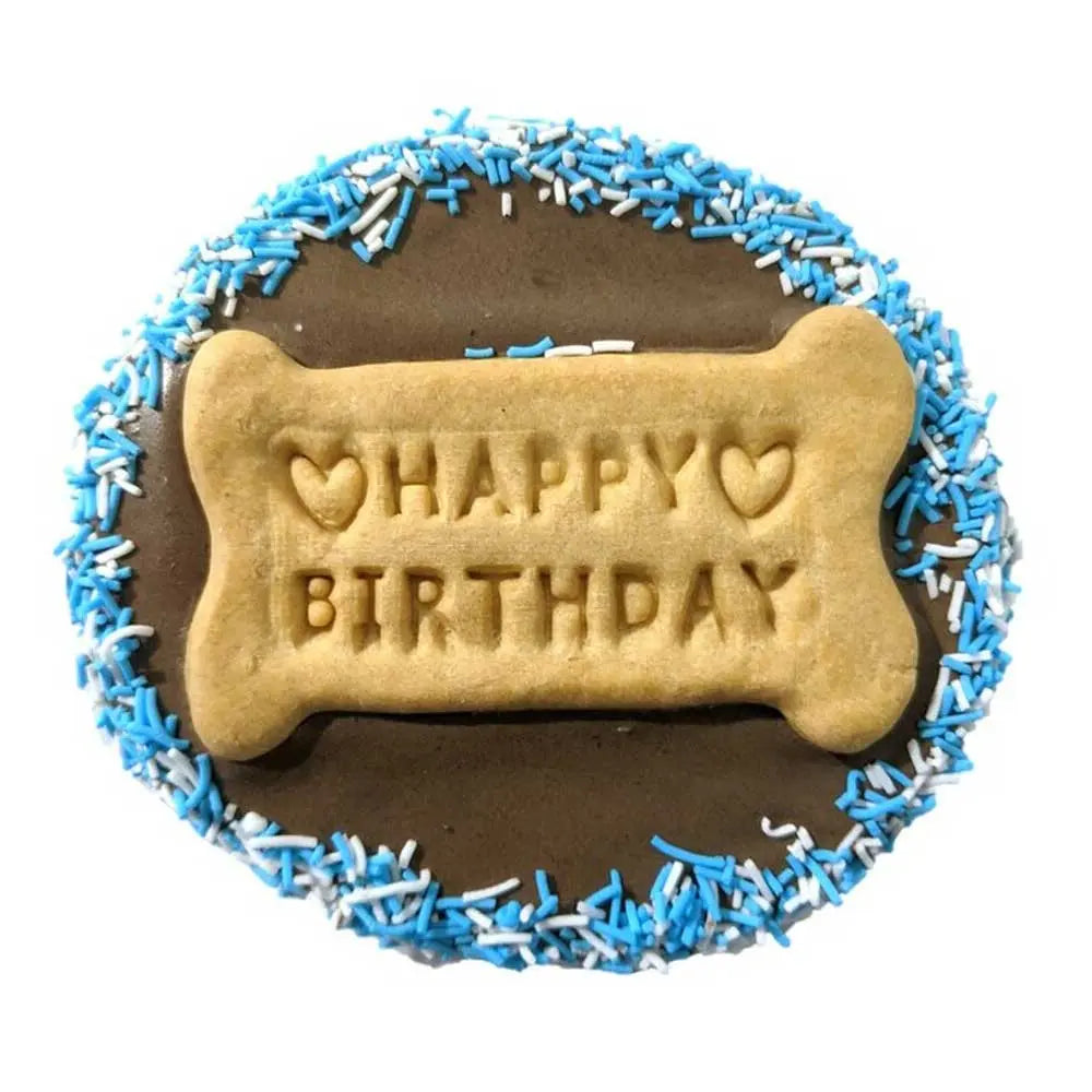 Frosted Happy Birthday Cookie Cake Dog Treat Huds & Toke