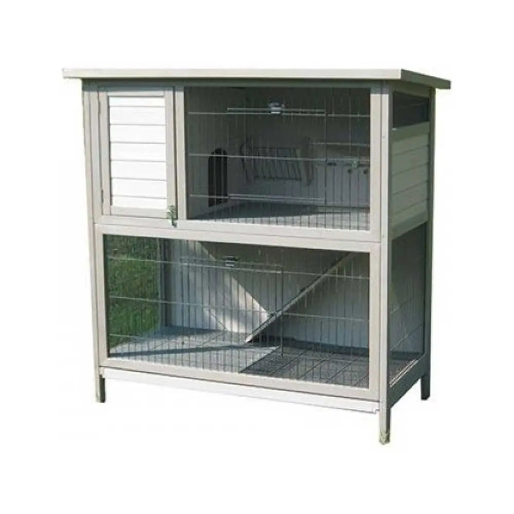 Grey Rabbit Hutch 2 Storey High Rise - Kellyville Pets