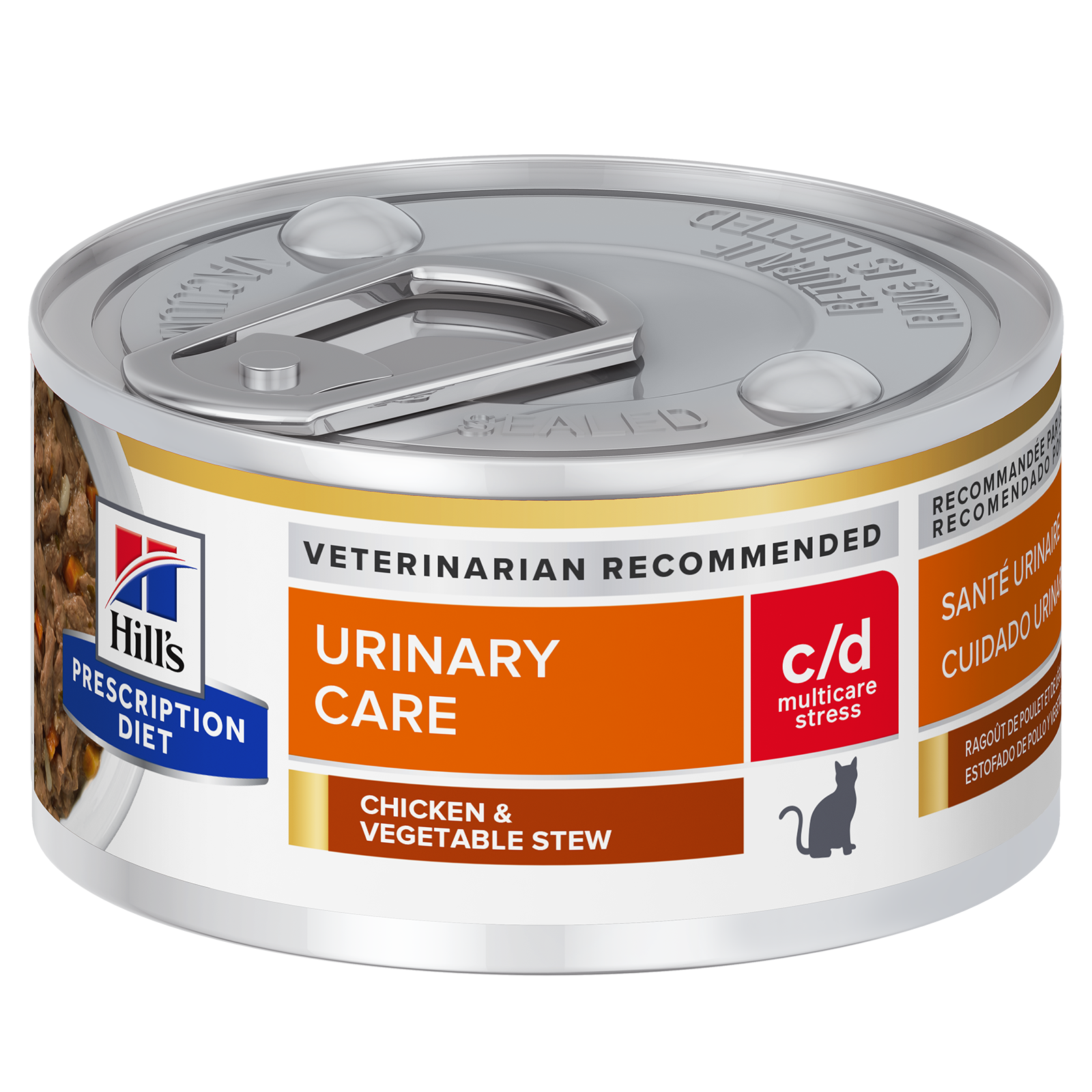 Hill's Prescription Diet Cat Food Can c/d Multicare Stress Urinary Care Chicken & Vegetable Stew