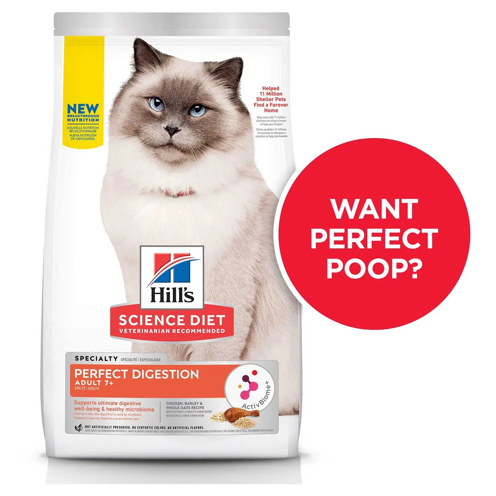 Hill's Science Diet Cat Food Adult 7+ Perfect Digestion - Kellyville Pets