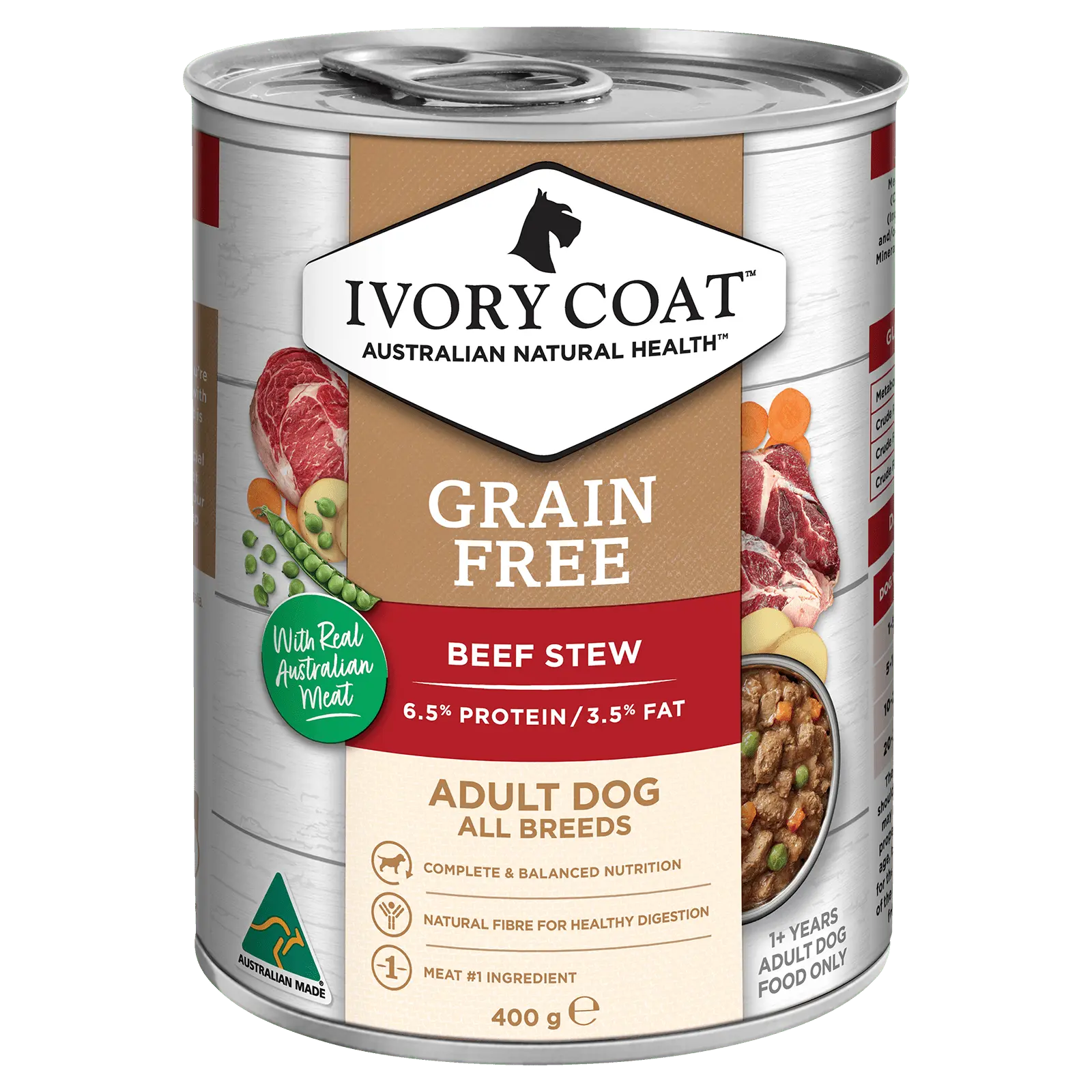 Ivory Coat Grain Free Dog Food Can Adult Beef Stew - Kellyville Pets