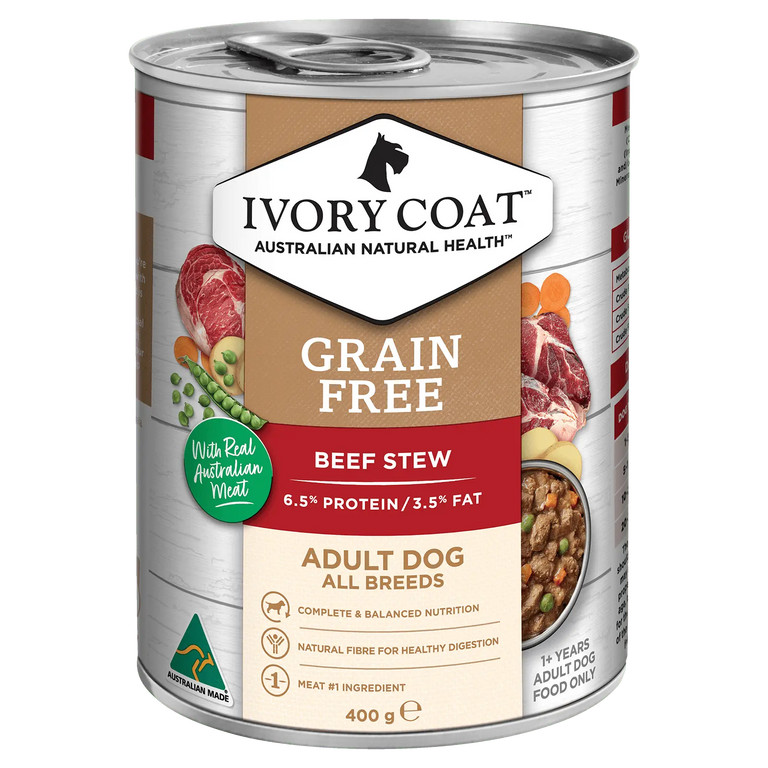 Ivory Coat Grain Free Dog Food Can Adult Beef Stew - Kellyville Pets