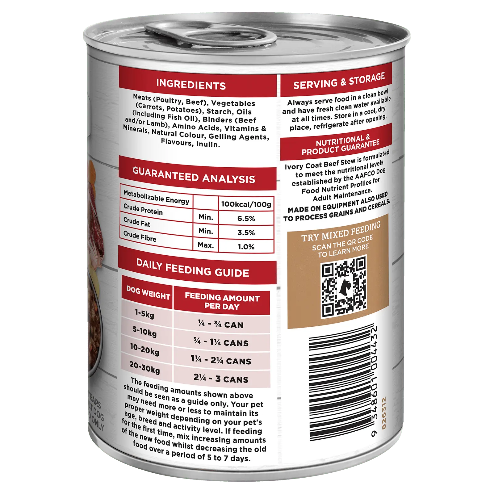 Ivory Coat Grain Free Dog Food Can Adult Beef Stew - Kellyville Pets