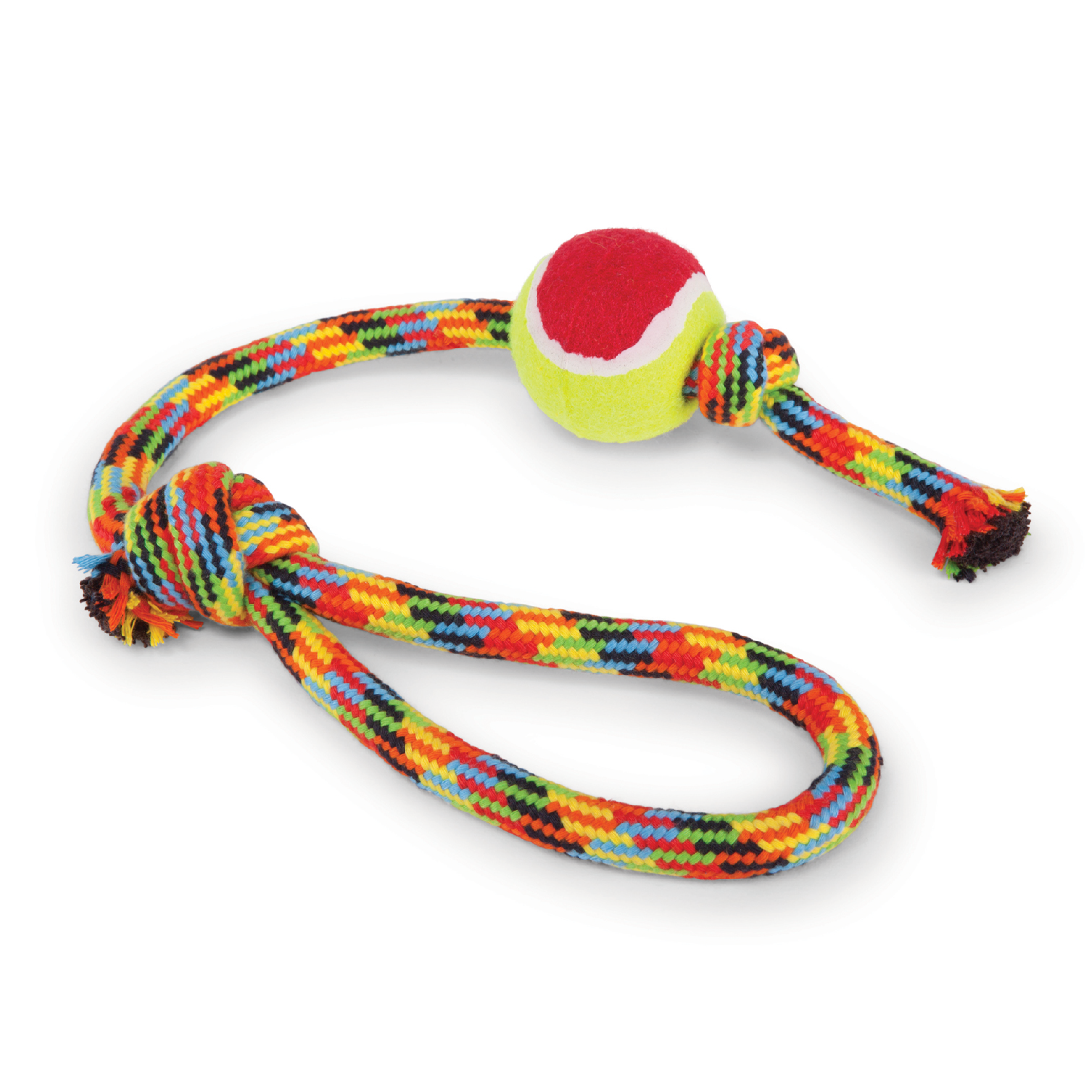 Kazoo Braided Rope Sling Tennis Ball Dog Toy
