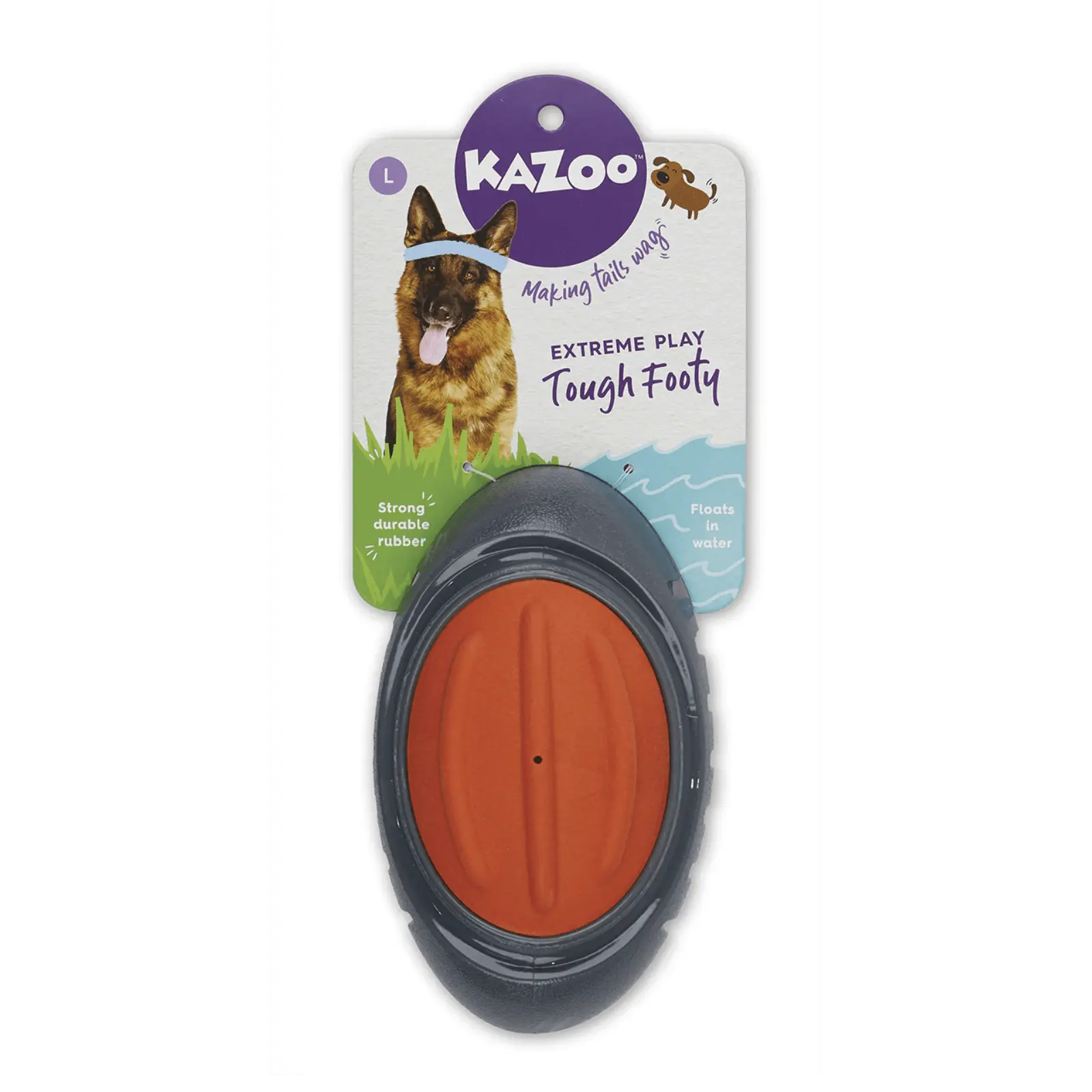 Kazoo Dog Toy Extreme Play Tough Footy - Kellyville Pets