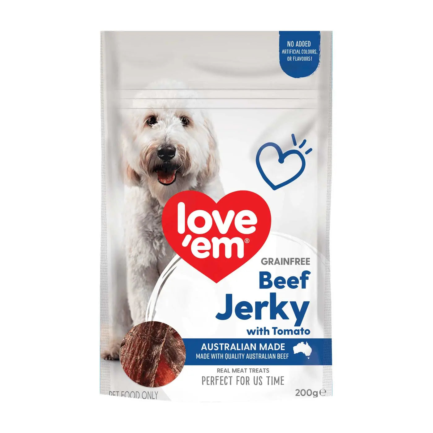 Love'em Grainfree Beef Jerky with Tomato Flavour Dog Treats - Kellyville Pets