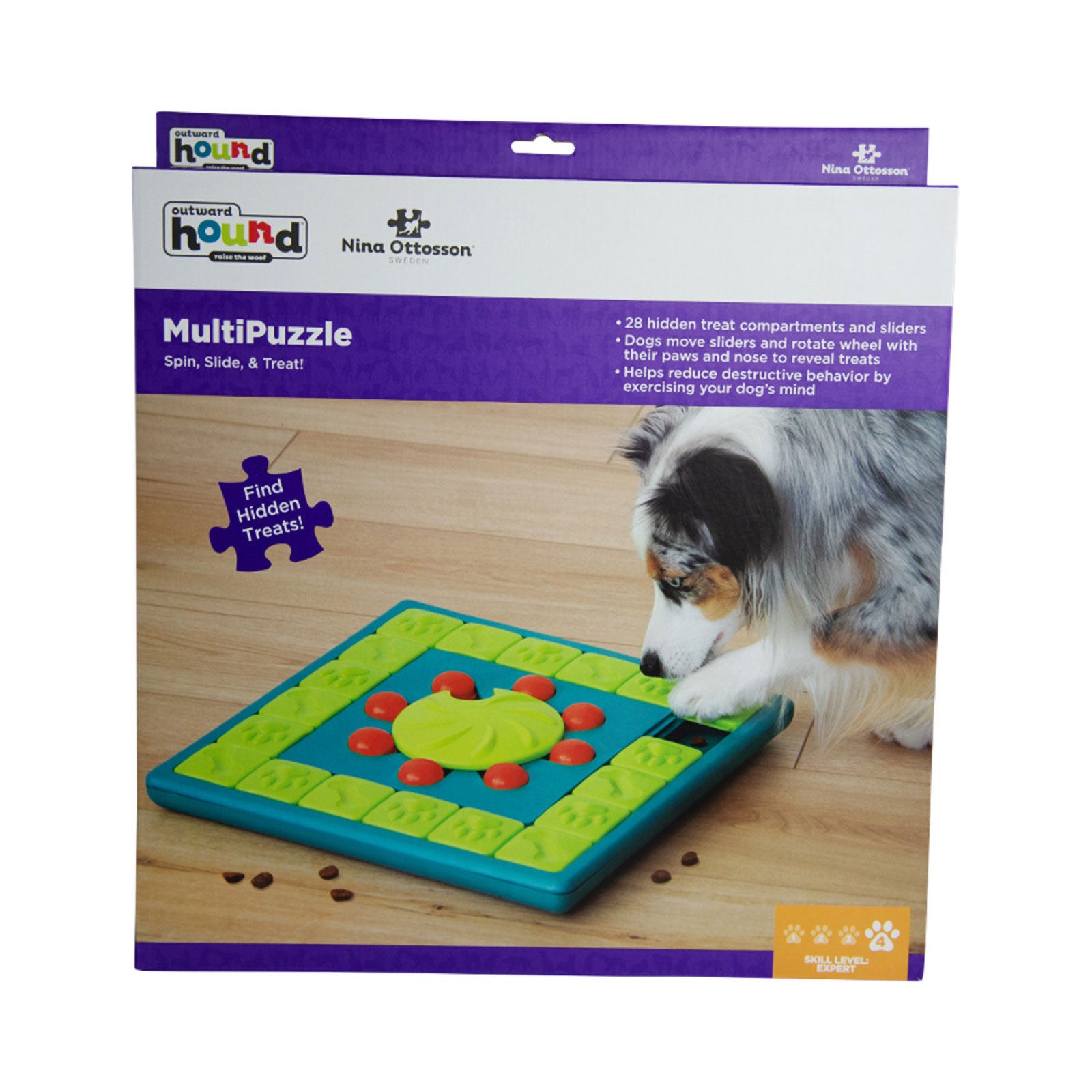 Outward Hound Nina Ottosson MultiPuzzle Treat Dispensing Puzzle Dog Toy