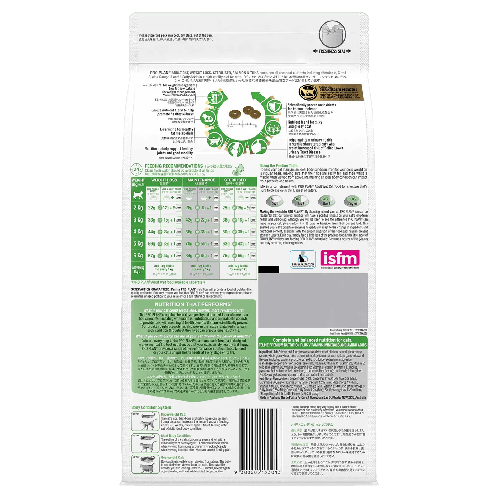 Pro Plan Cat Food Adult Weight Loss Sterilised Salmon & Tuna - Kellyville Pets