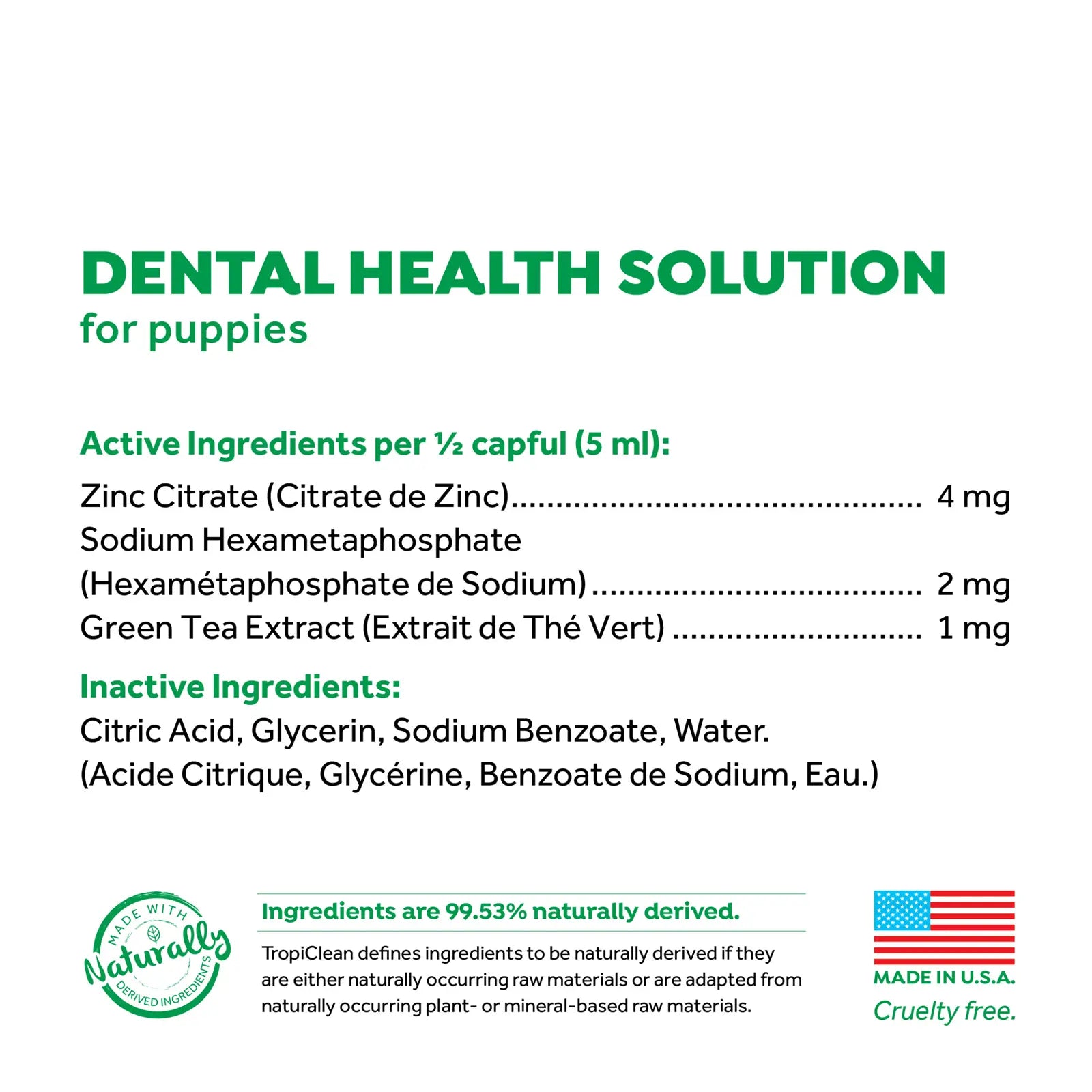 TropiClean Fresh Breath Dental Health Solution for Puppies - Kellyville Pets