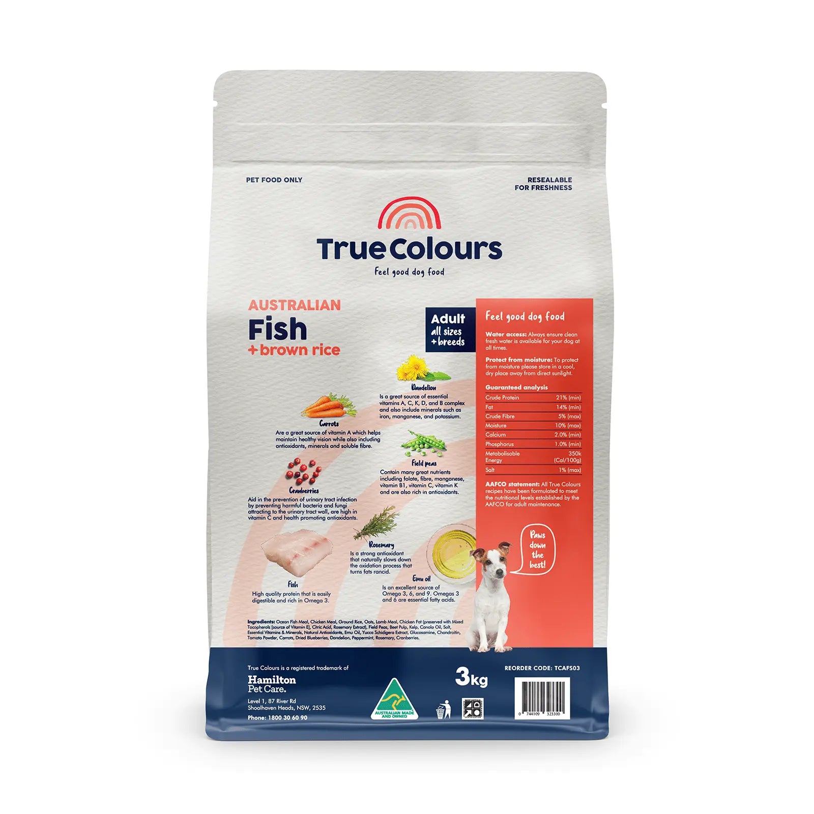 True Colours Dog Food Adult Fish & Rice - Kellyville Pets