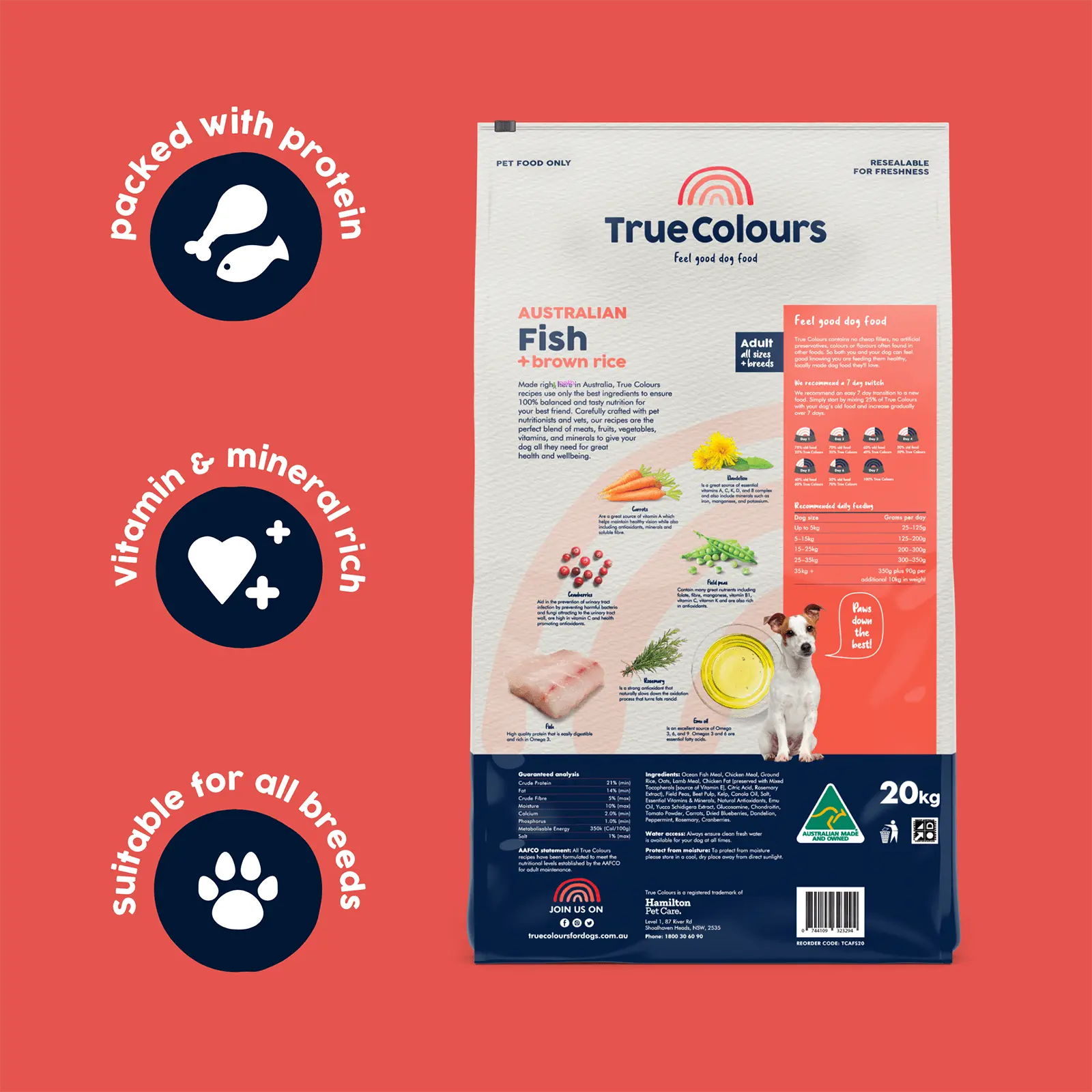 True Colours Dog Food Adult Fish & Rice - Kellyville Pets
