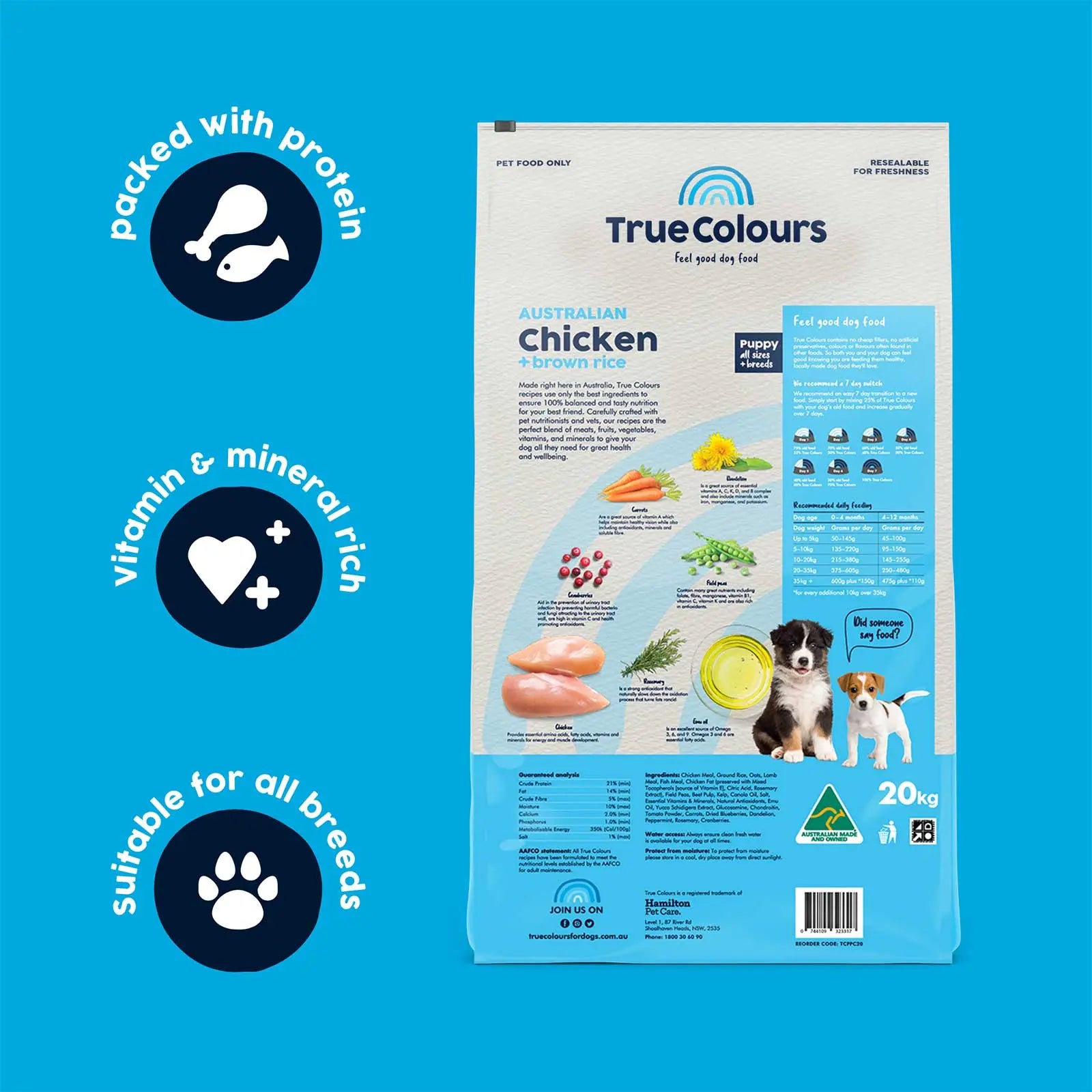 True Colours Dog Food Puppy Chicken & Rice - Kellyville Pets