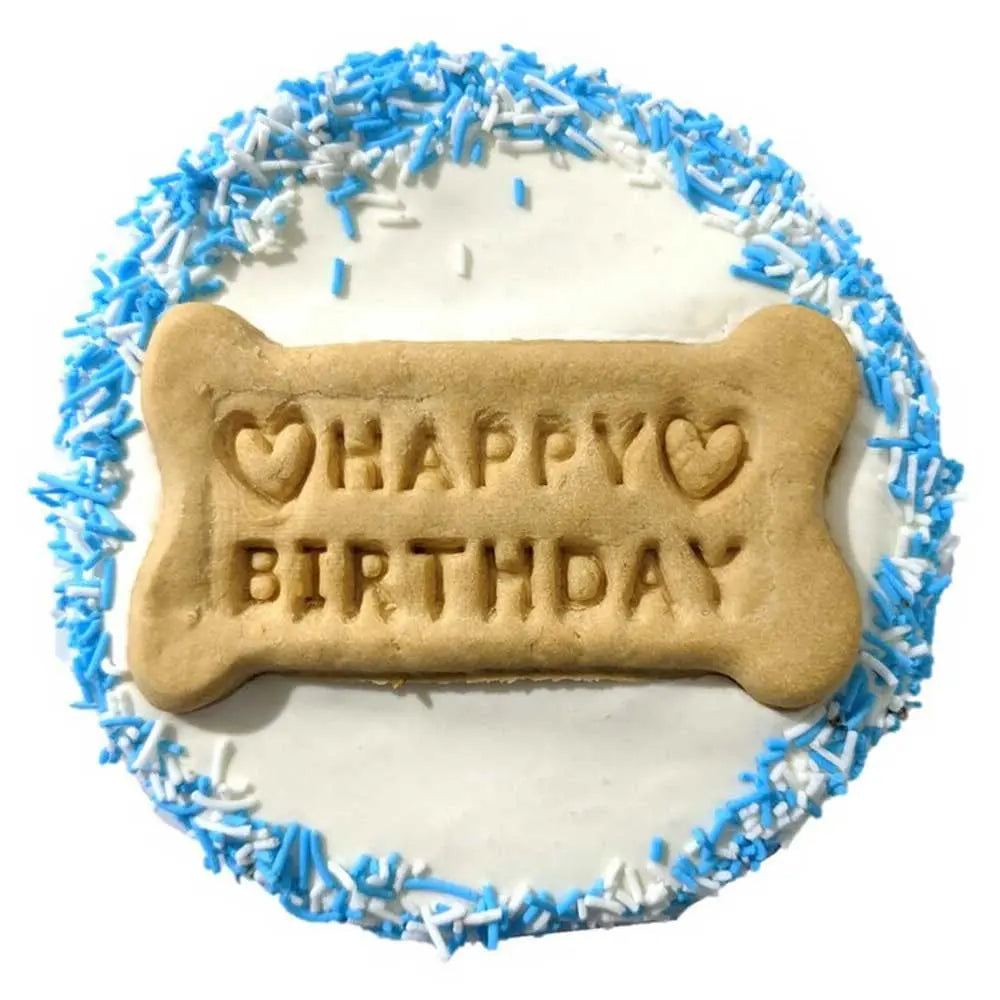 Frosted Happy Birthday Cookie Cake Dog Treat Huds & Toke
