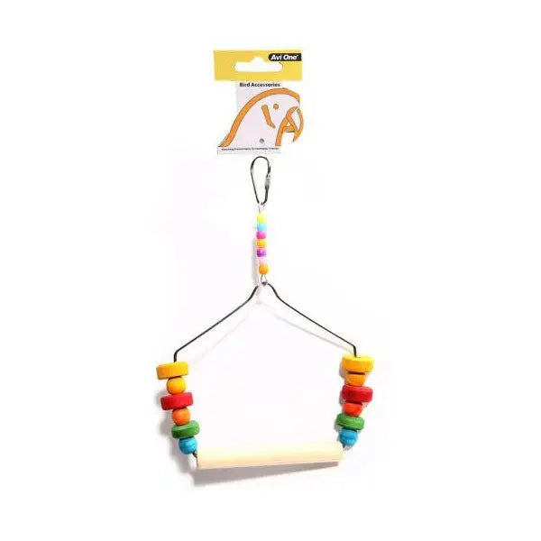 Avi One Bird Toy Swing with Coloured Blocks - Kellyville Pets
