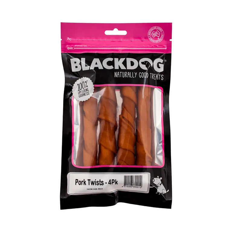 Black Dog Pork Twists Dog Treat - Kellyville Pets