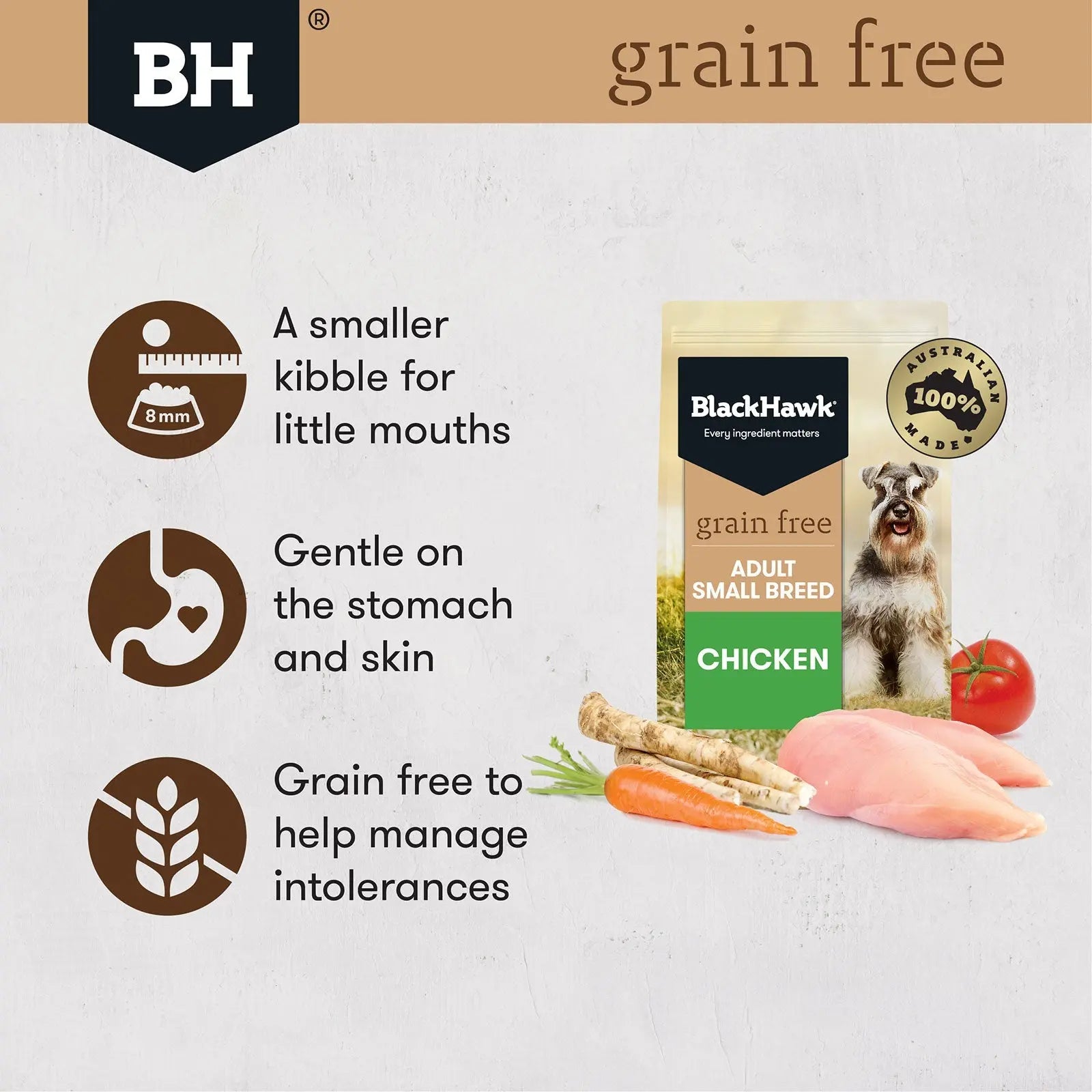 Black Hawk Grain Free Dog Food Adult Small Breed Chicken - Kellyville Pets