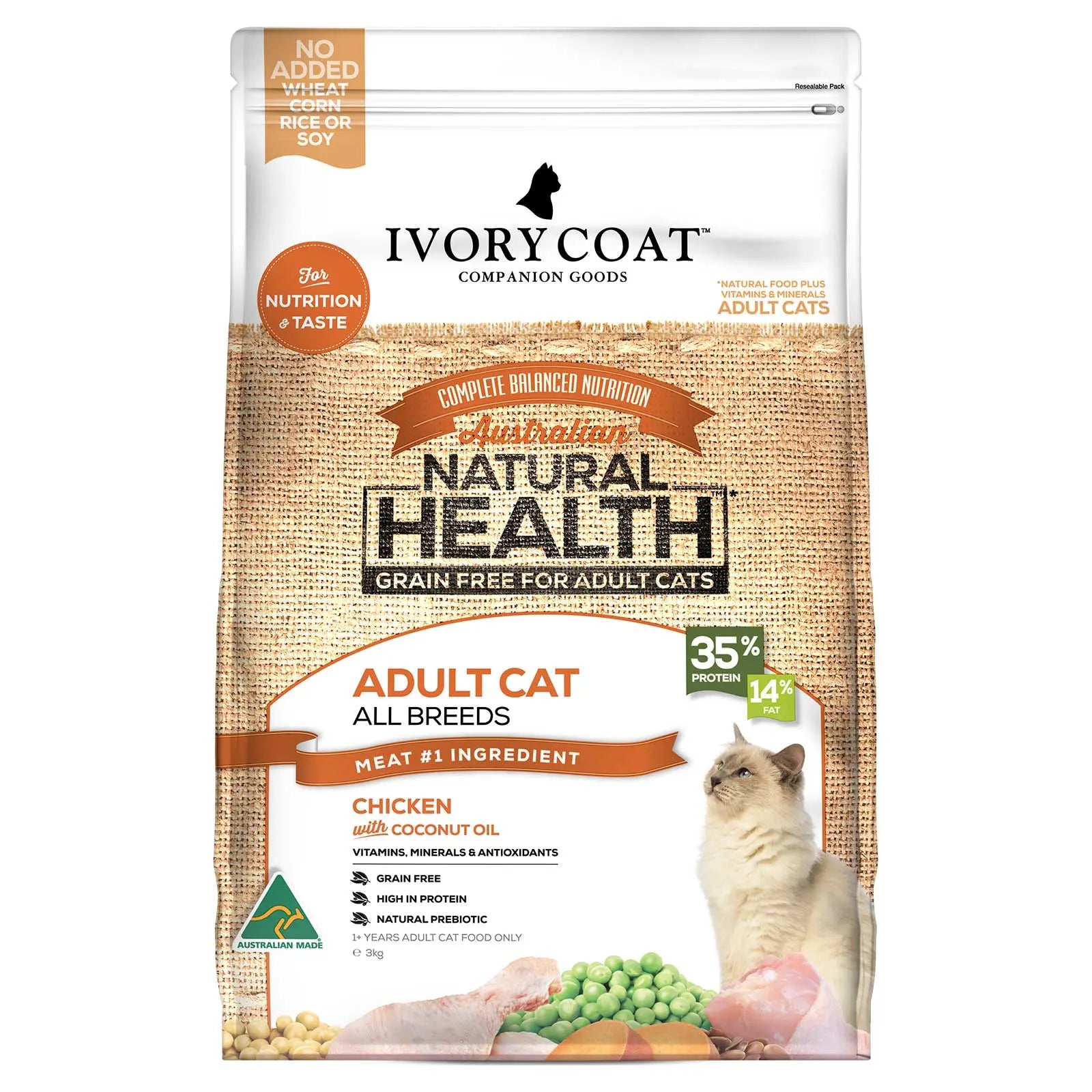 Ivory Coat Grain Free Cat Food Adult Chicken - Kellyville Pets
