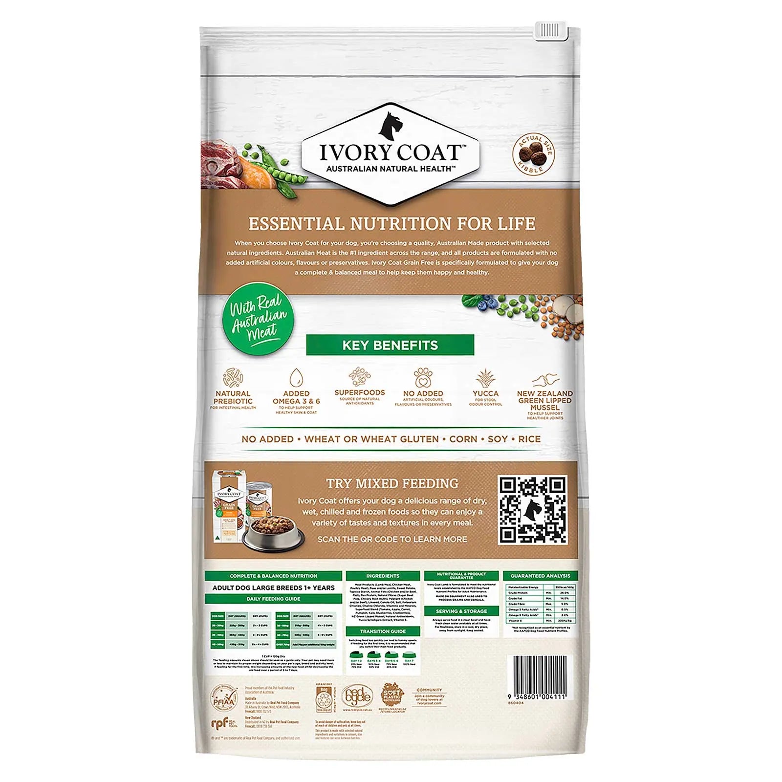 Ivory Coat Grain Free Dog Food Adult Large Breed Lamb - Kellyville Pets