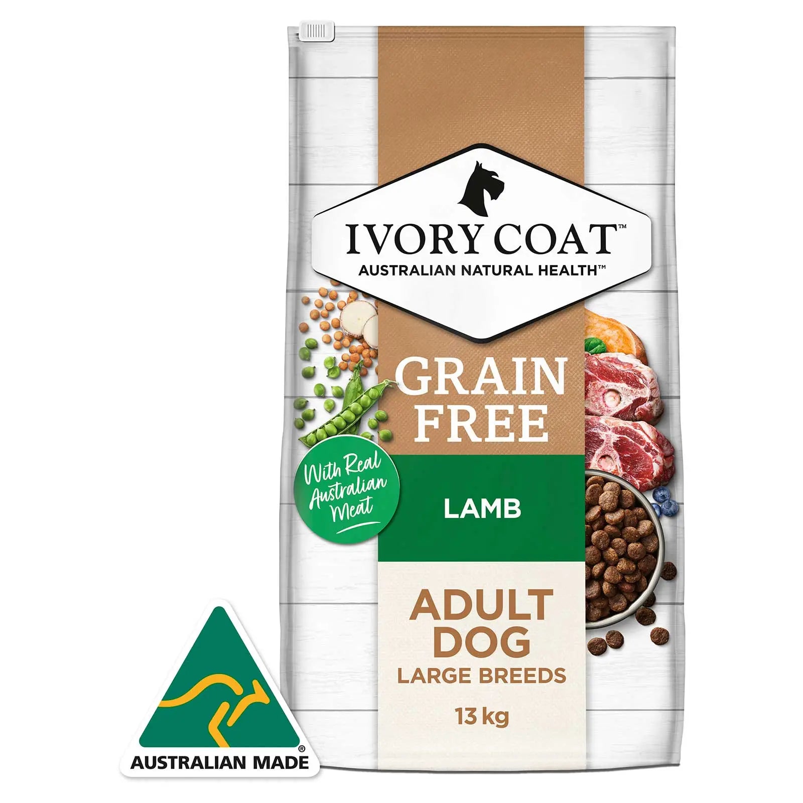 Ivory Coat Grain Free Dog Food Adult Large Breed Lamb - Kellyville Pets