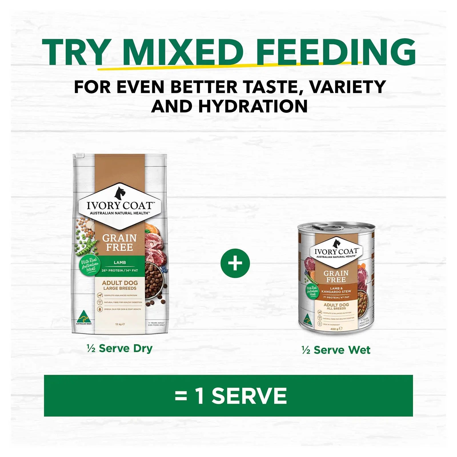 Ivory Coat Grain Free Dog Food Adult Large Breed Lamb - Kellyville Pets