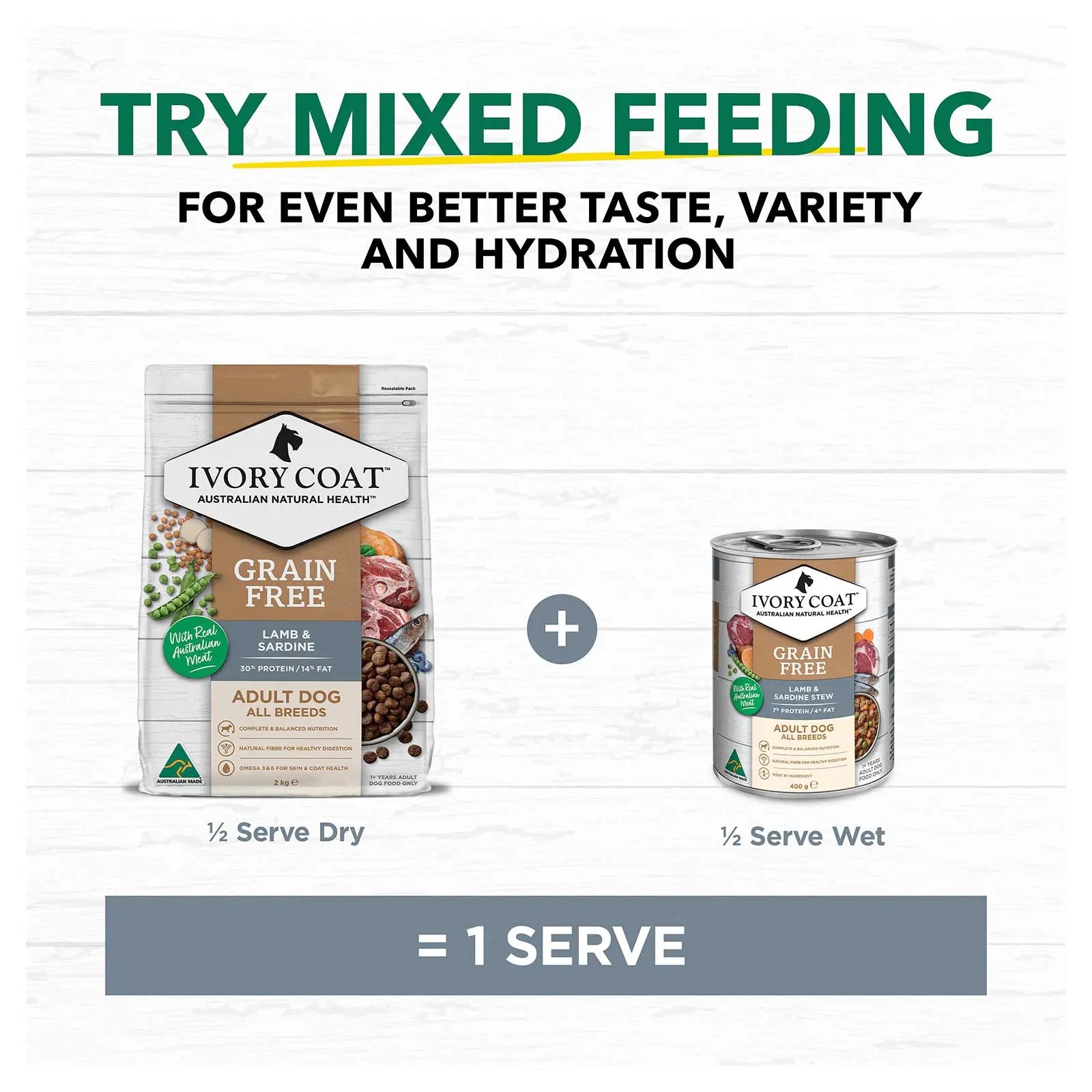 Ivory Coat Grain Free Dog Food Can Adult Lamb & Sardine Stew - Kellyville Pets