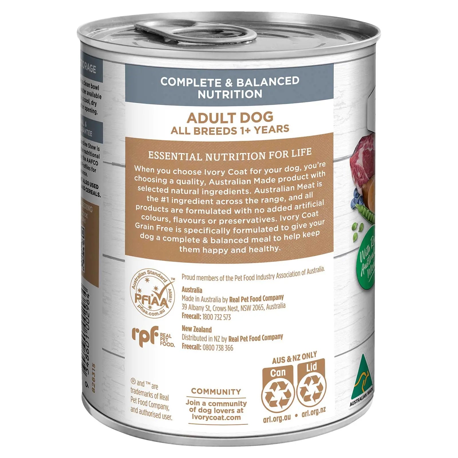 Ivory Coat Grain Free Dog Food Can Adult Lamb & Sardine Stew - Kellyville Pets