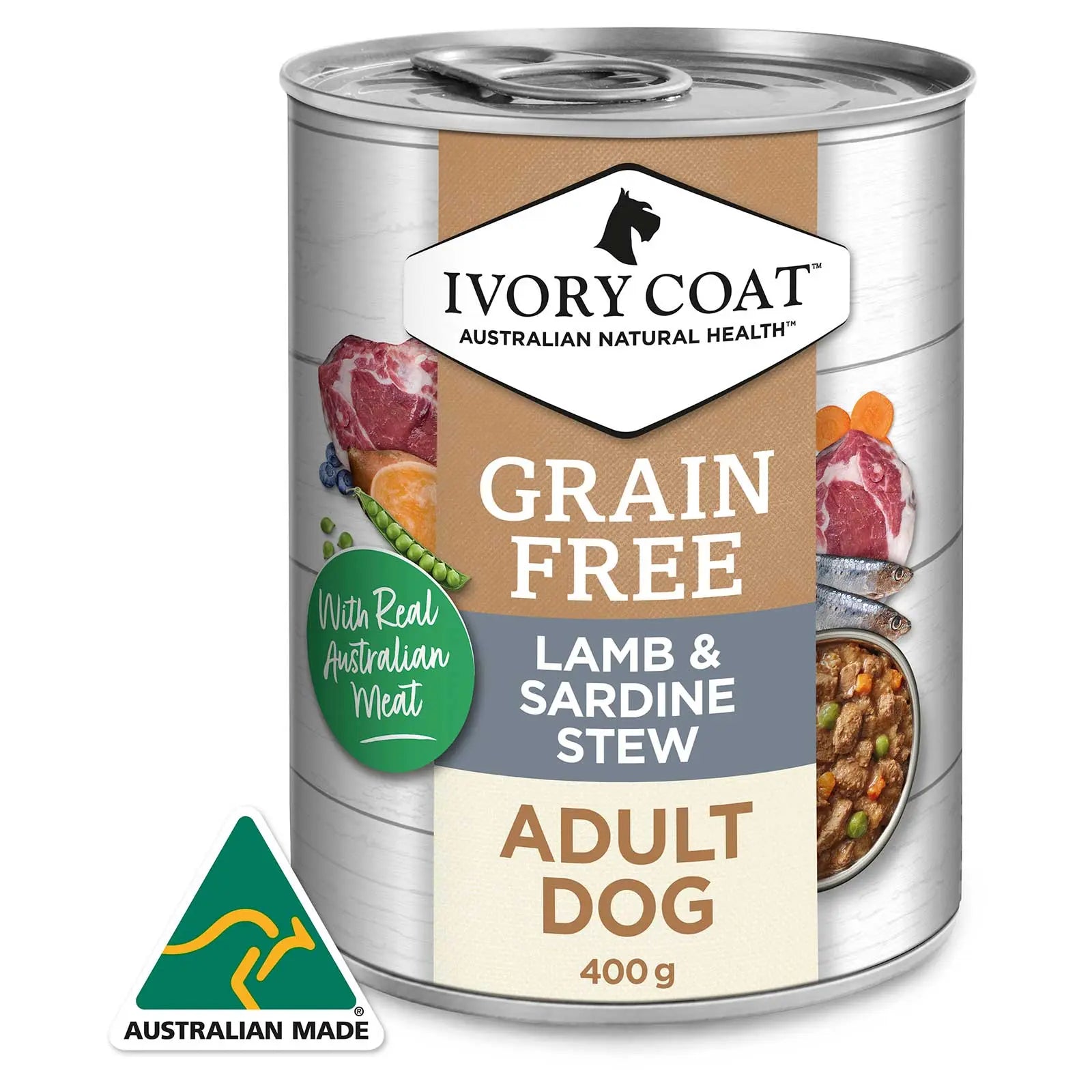 Ivory Coat Grain Free Dog Food Can Adult Lamb & Sardine Stew - Kellyville Pets